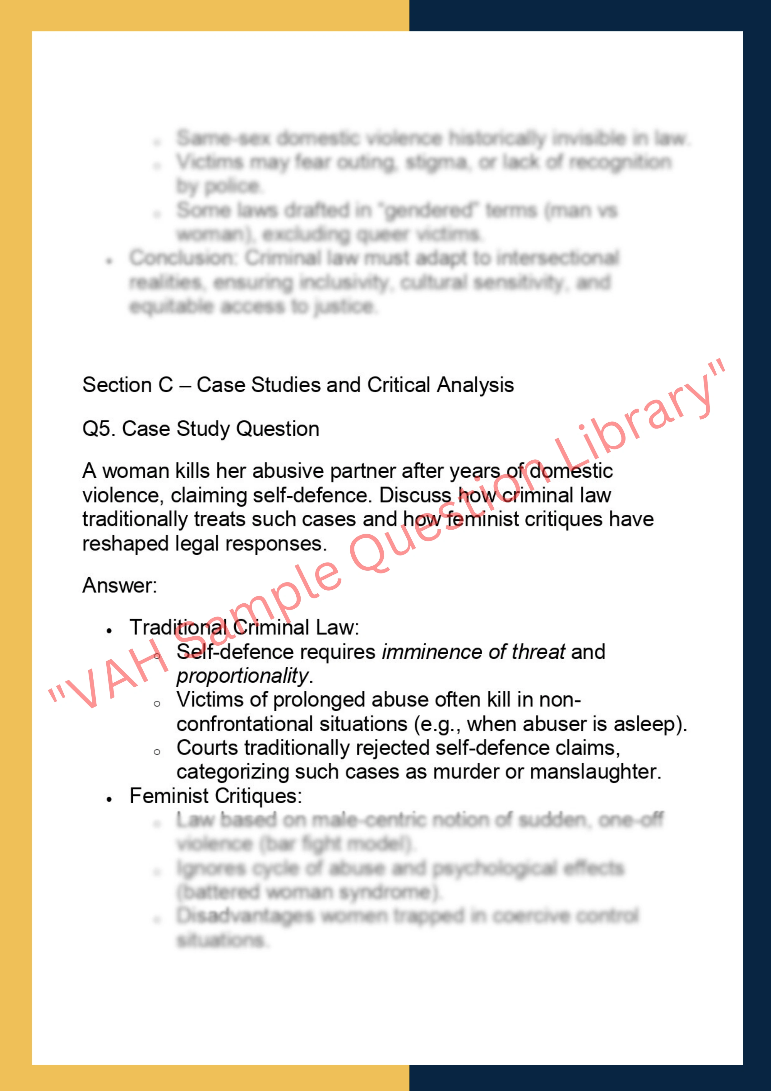 LAWS6034– Gender, Violence and the Criminal  Law 4