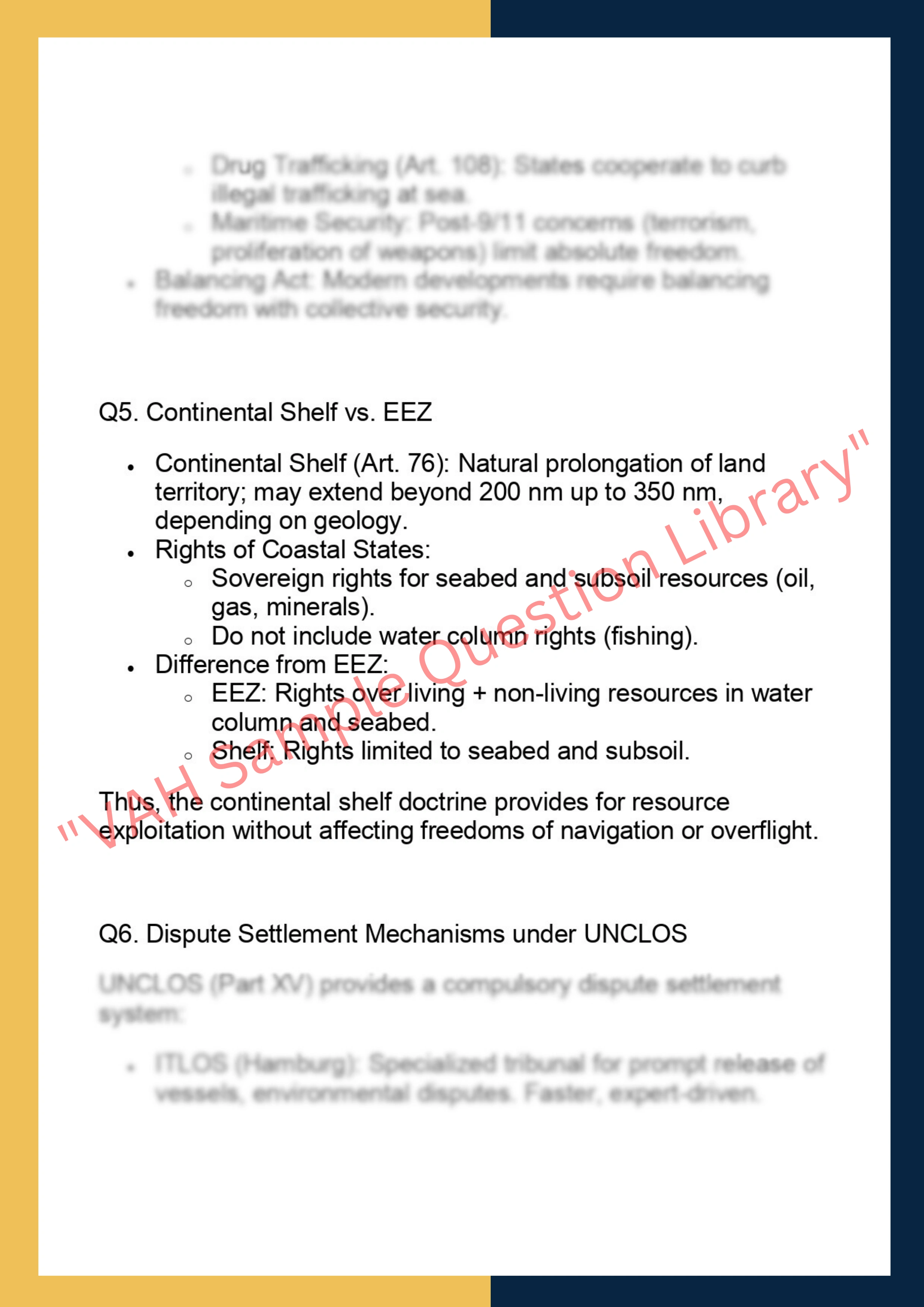 LAWS6047 –  Law of the Sea 4