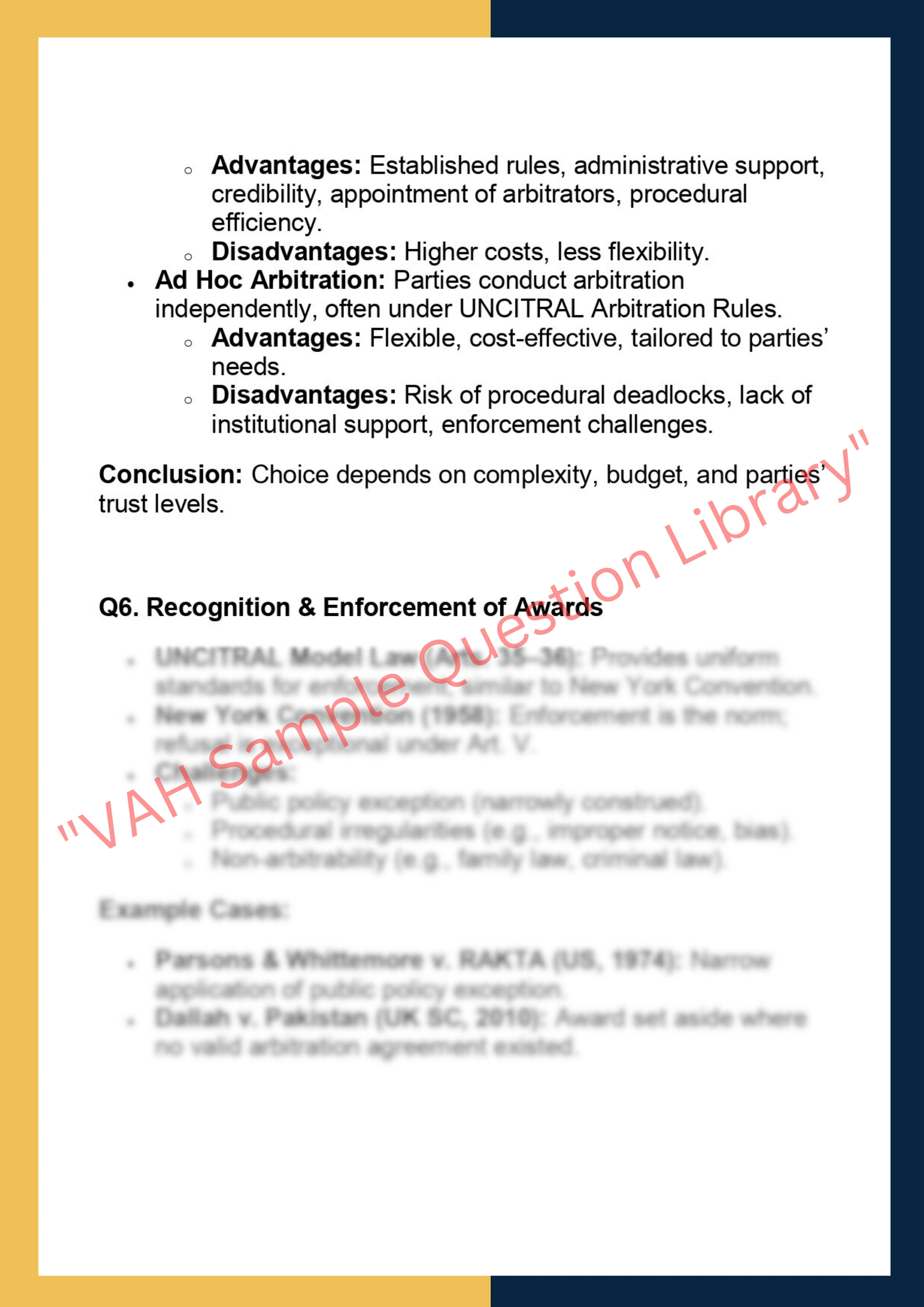 LAWS6060 –  International Commercial  Arbitration 4
