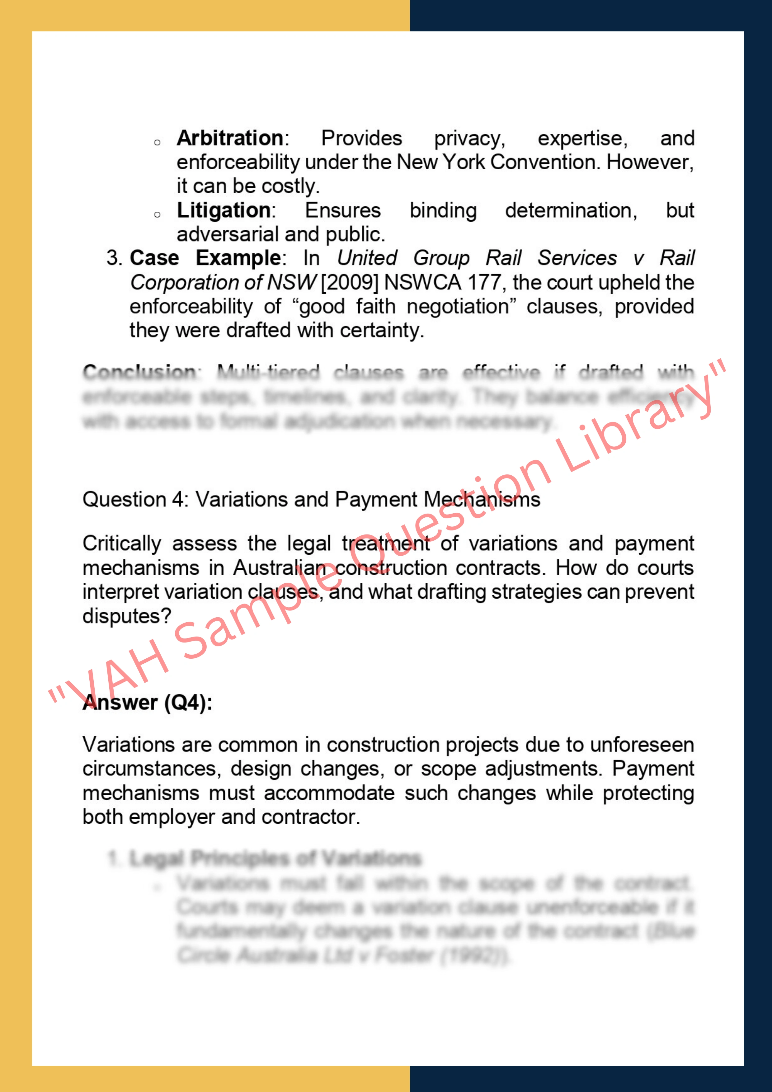 LAWS70270- Construction Contract Analysis,  Drafting 4