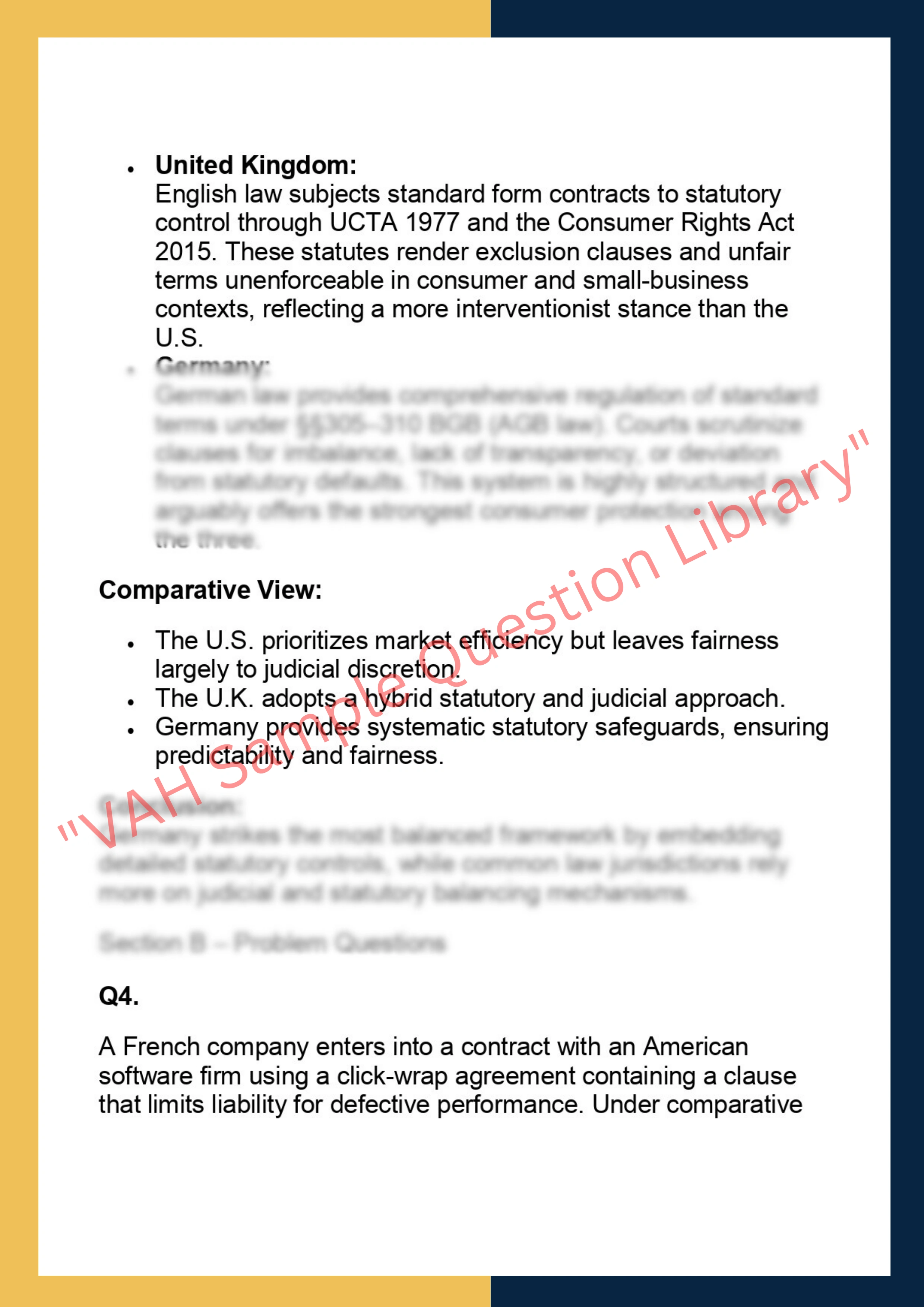 SOLM024 – Comparative Contract Law 4