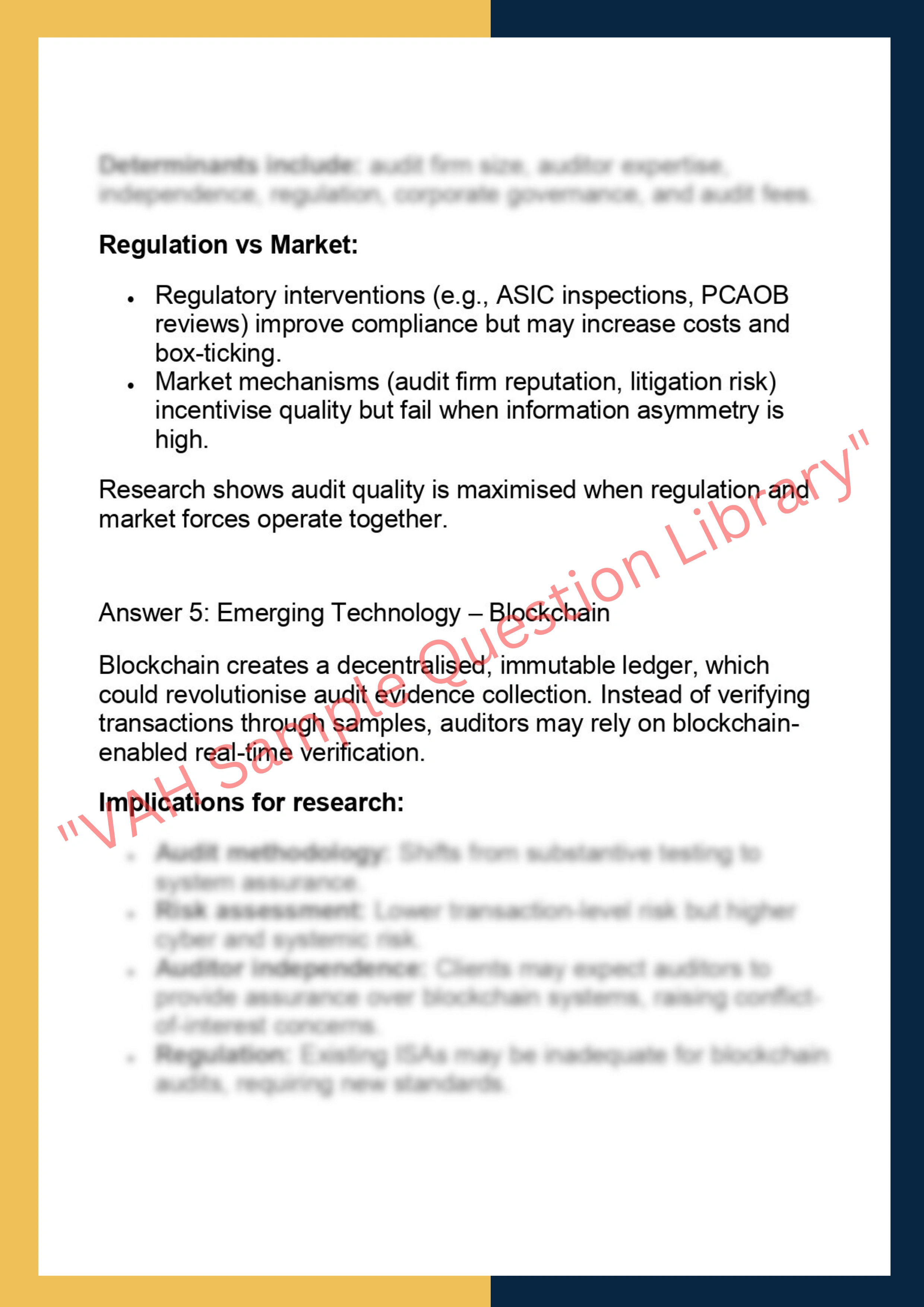 ACCT7202 – Auditing & Assurance Research 4
