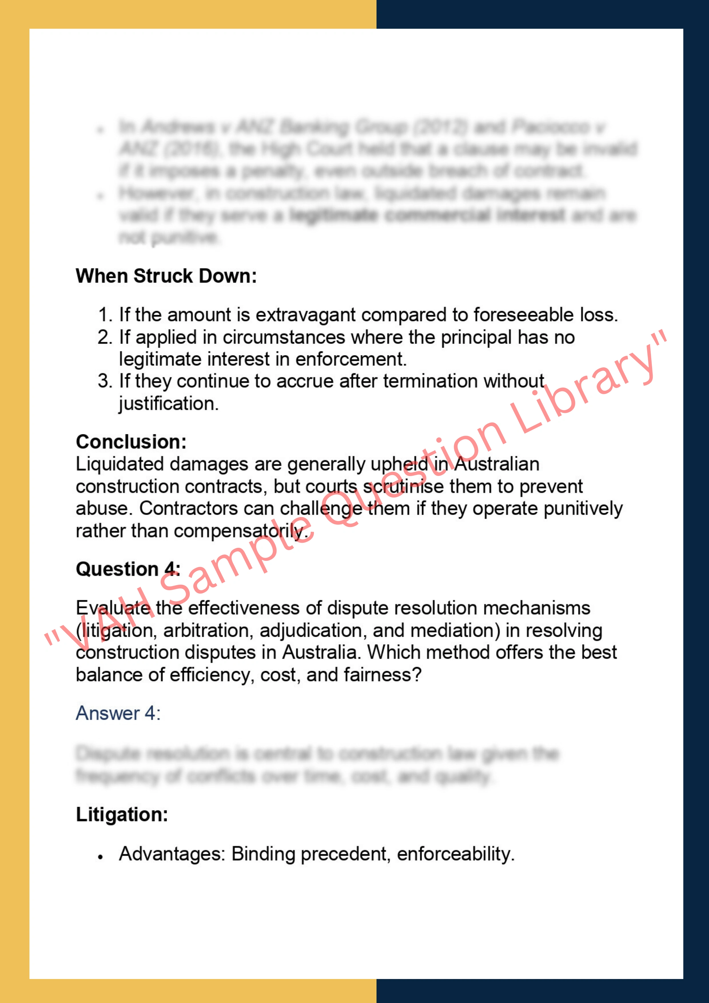 LAWS70128 – Advanced Construction Law 4