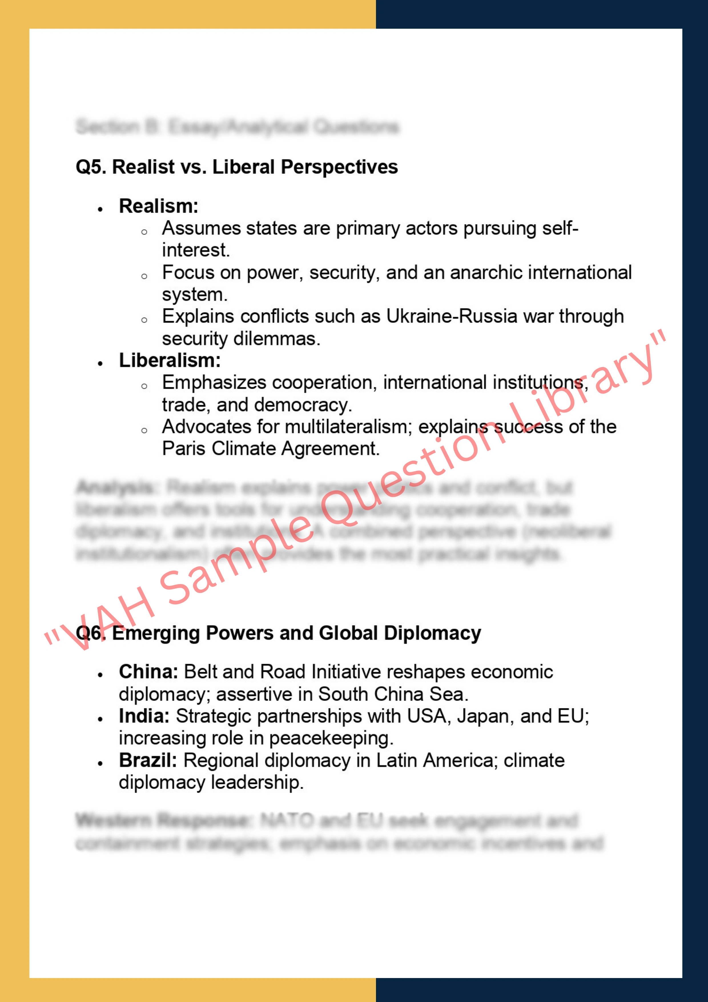 POLS7215 – International Relations &  Diplomacy 4