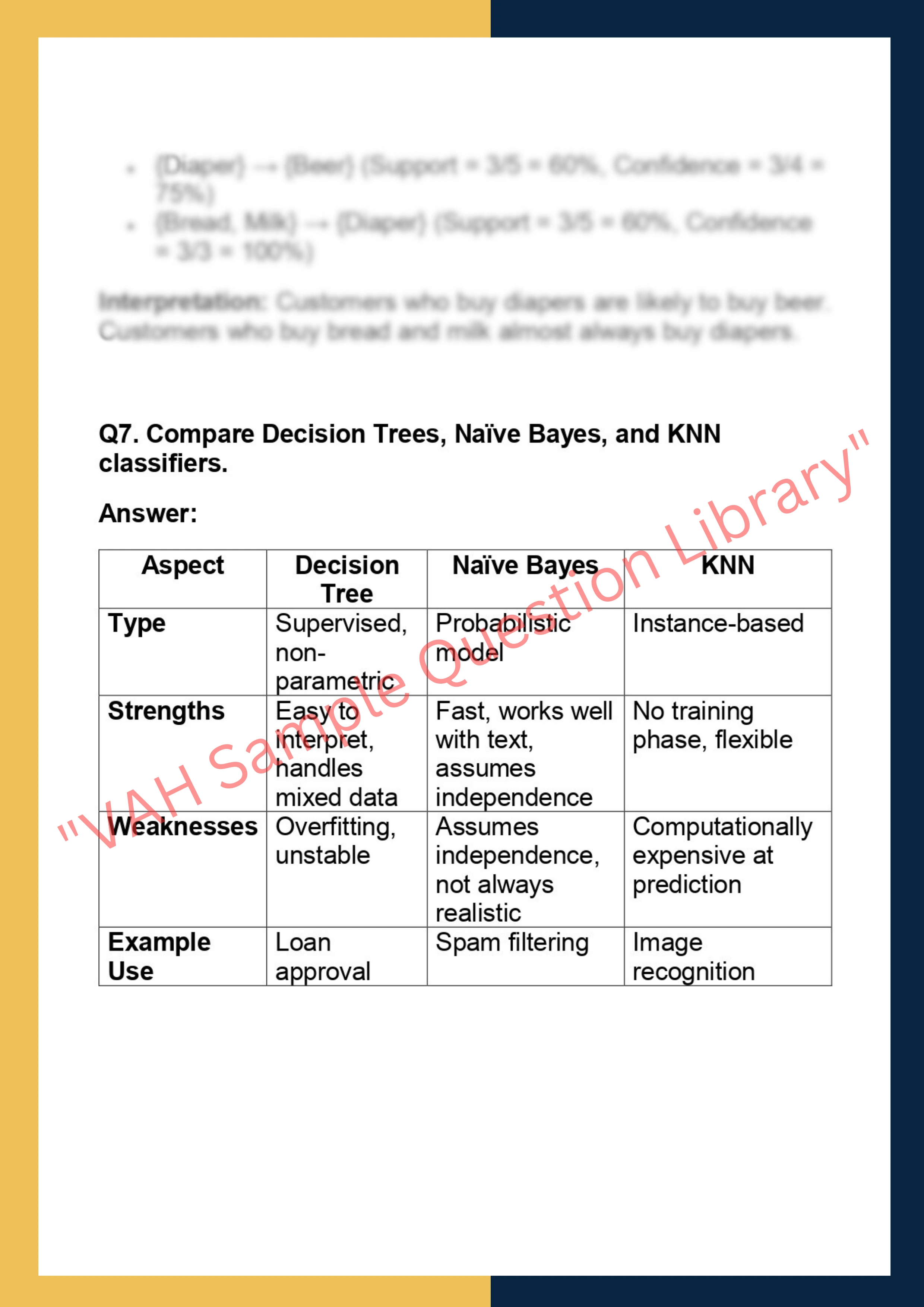 Sample Solution for CSE 4107 –  Data Mining 4
