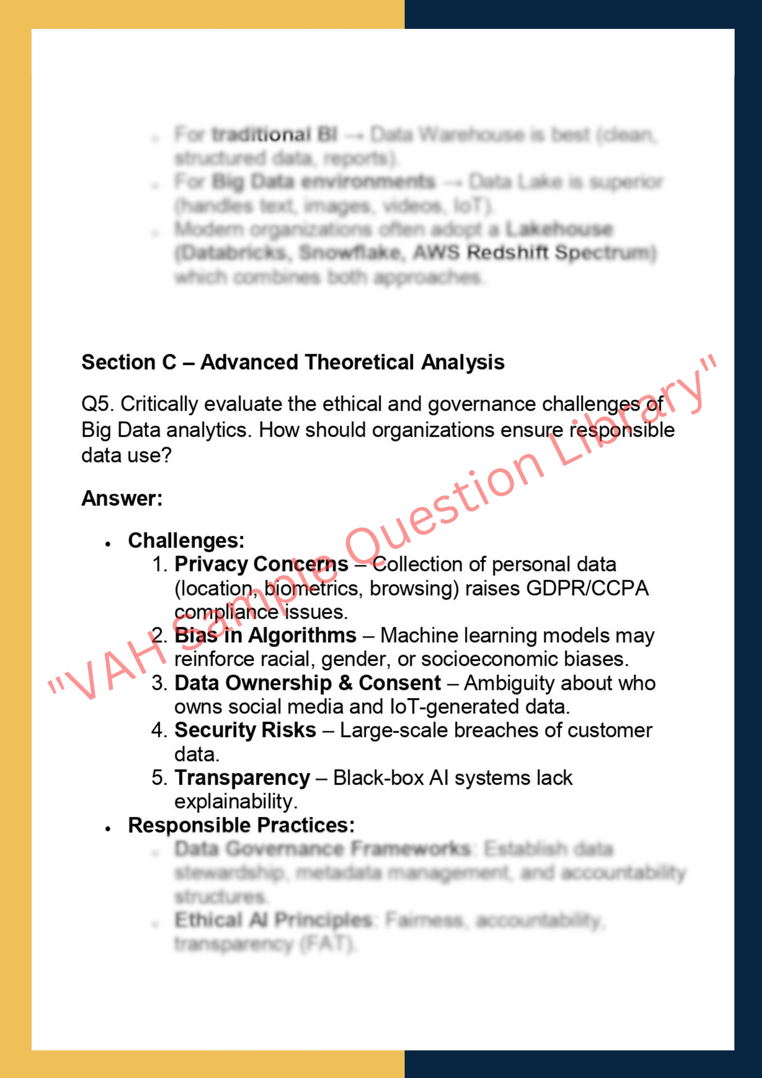 INFS7310 – Business Intelligence & Big Data 4