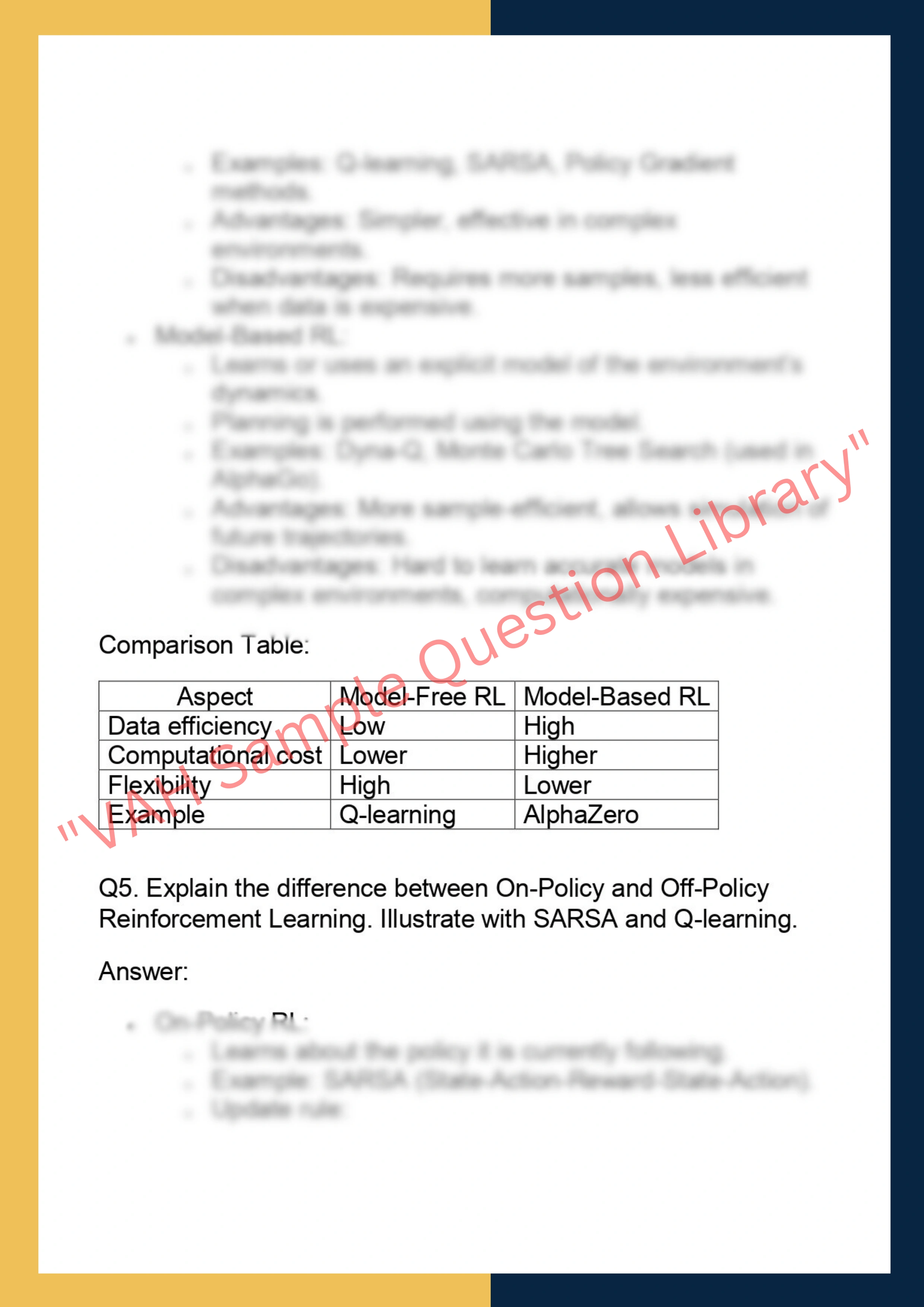 COMP4630 –  Reinforcement Learning 4
