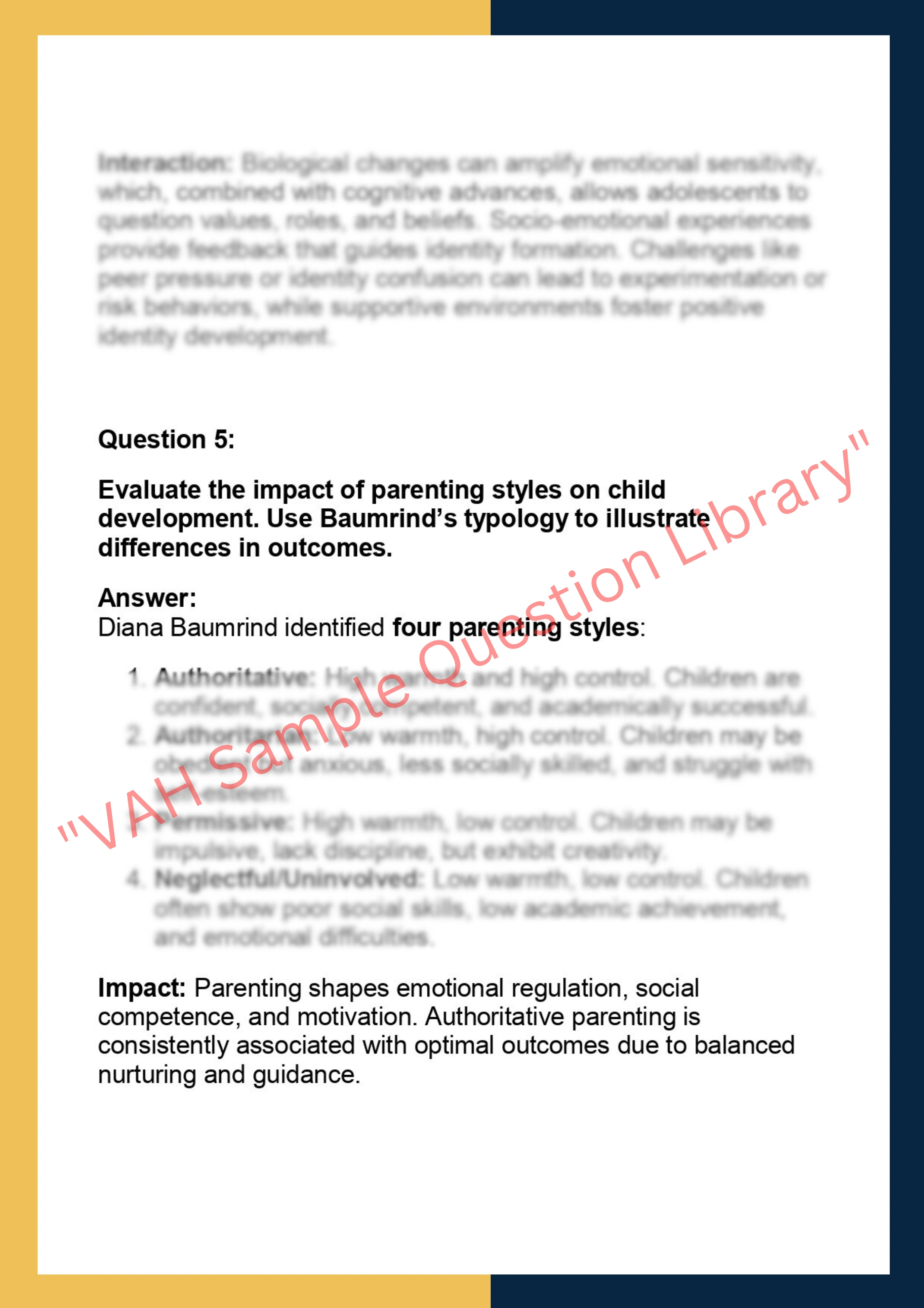 PSY201 –  Developmental Psychology 4
