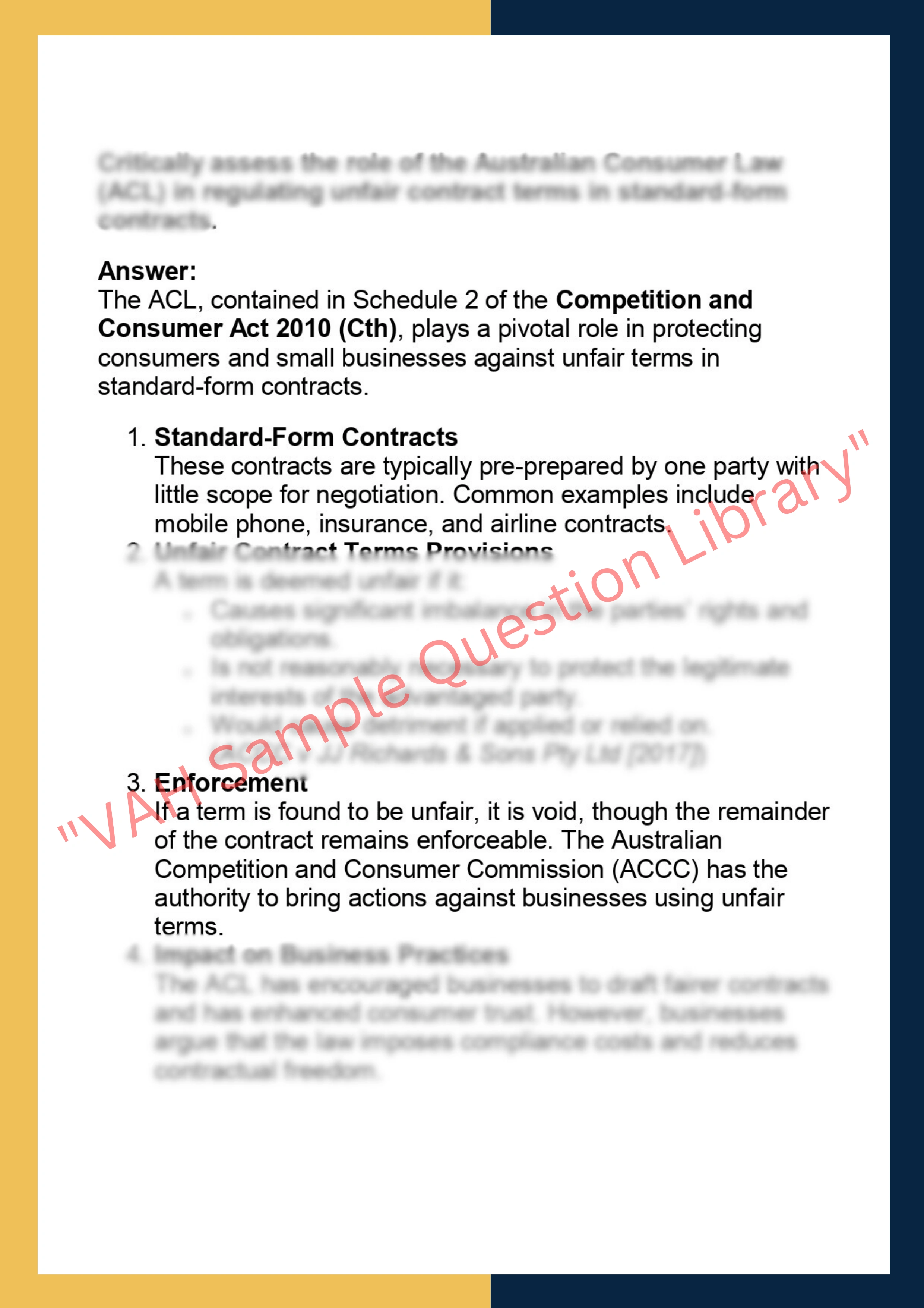 LAW201 – Business Law Assignment 4