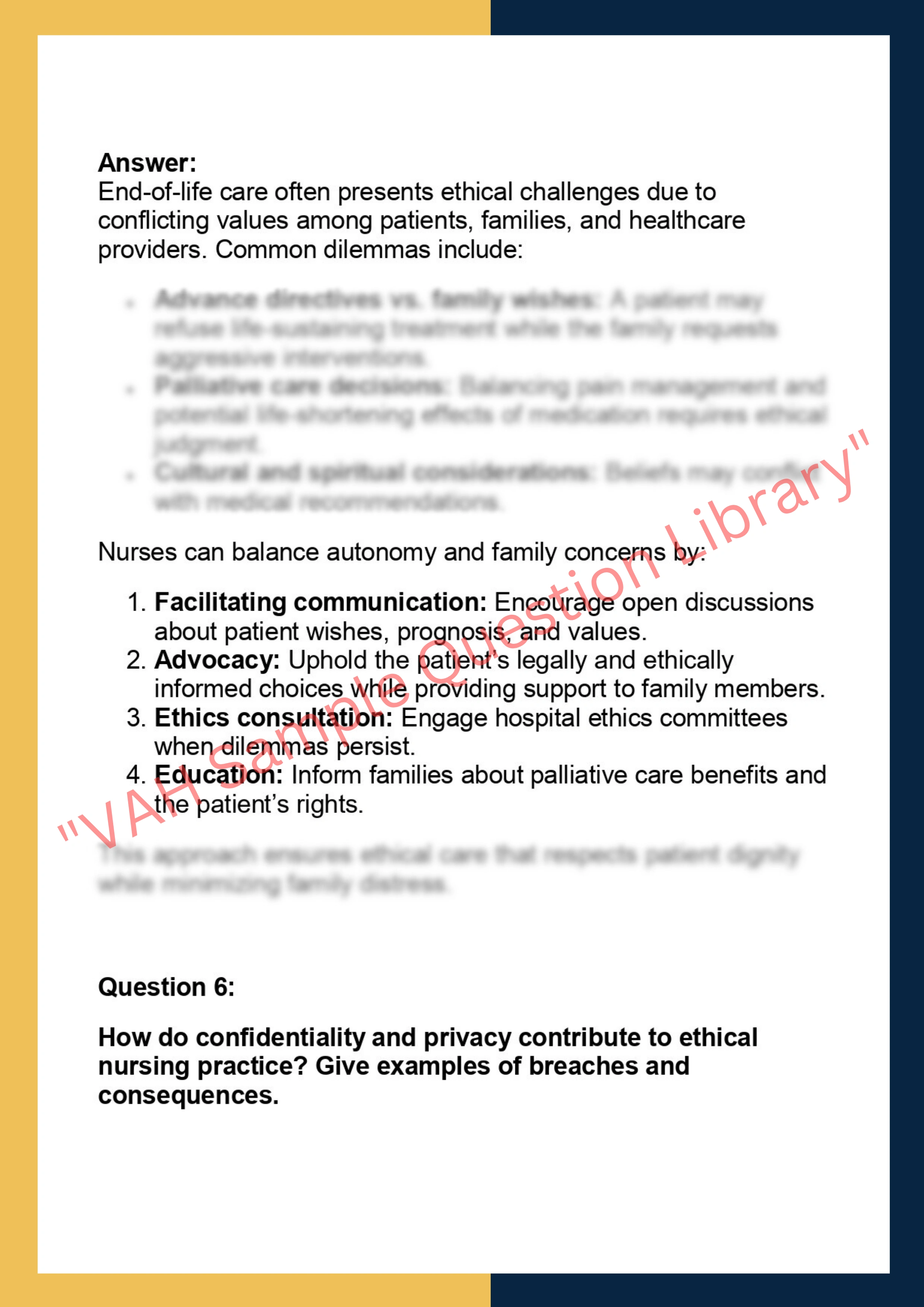 NUR201 – Nursing Ethics assignments 4