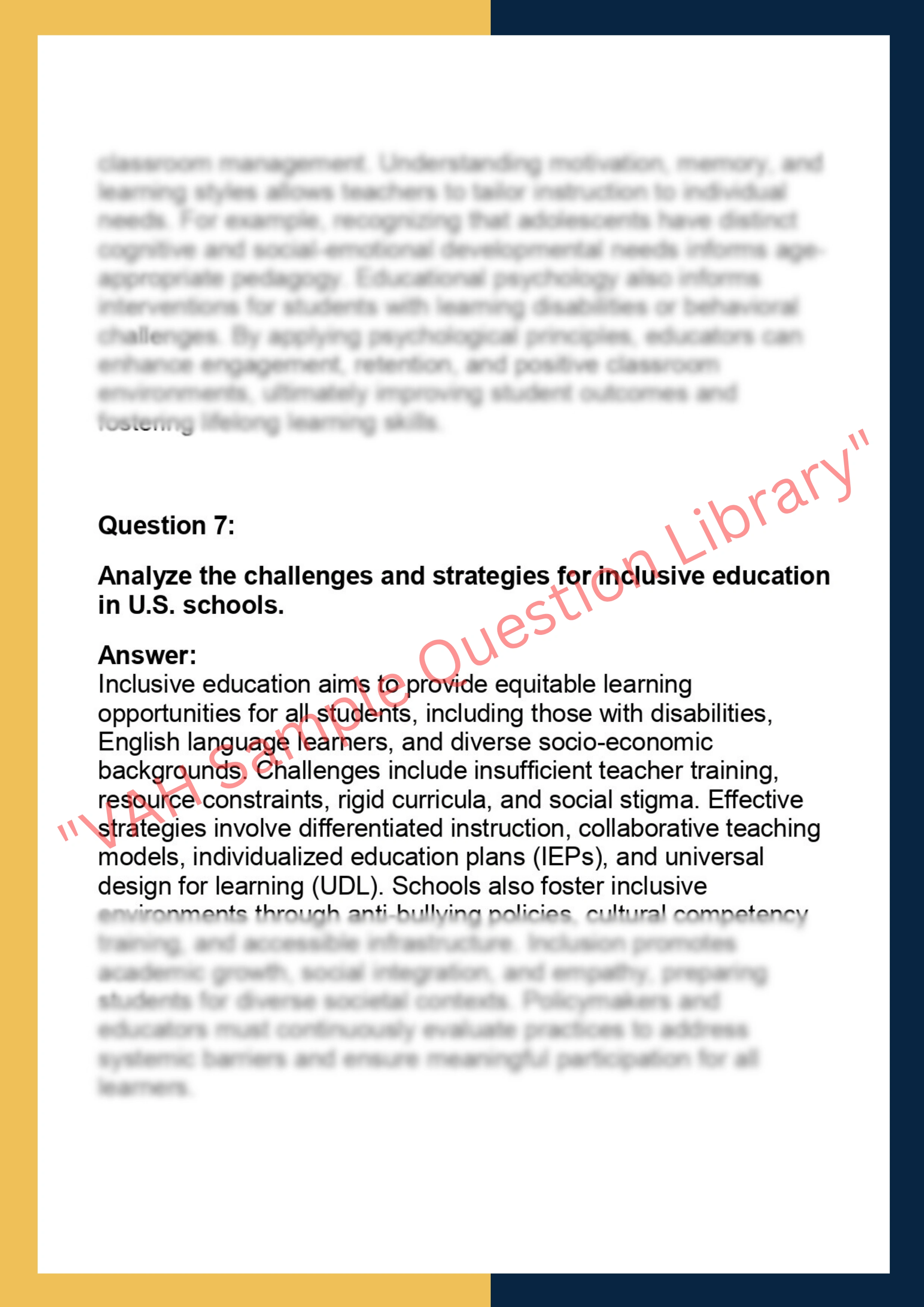 EDU101 – Foundations of Education  assignments 4