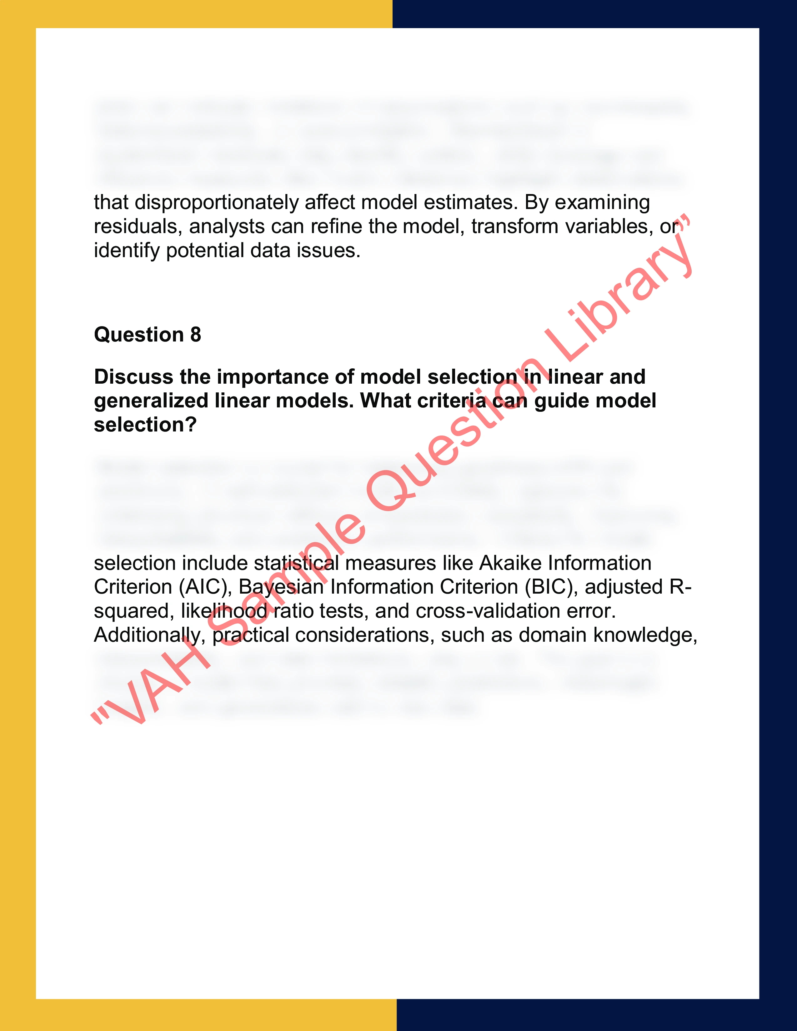 STAT5003 – Linear & Generalized Linear  Models 4