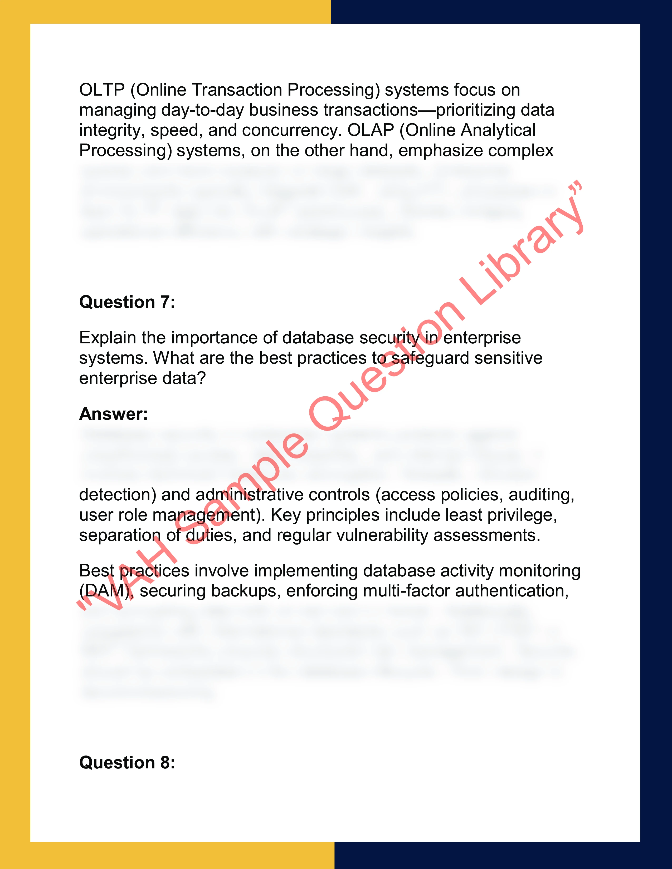 INFO620 – Enterprise Database Systems 4