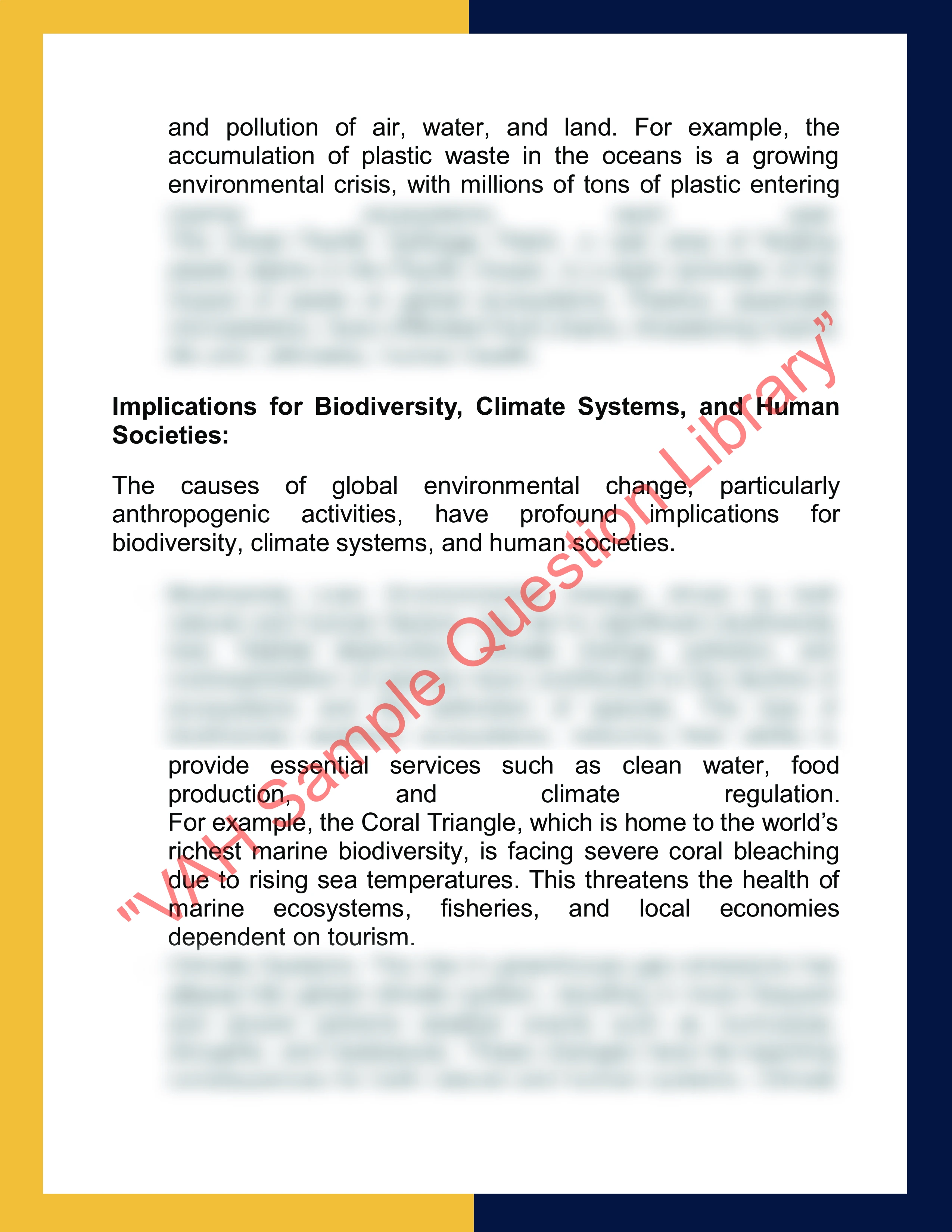 Assignment sample solution of GEOG2004 - Global Environmental Change 4