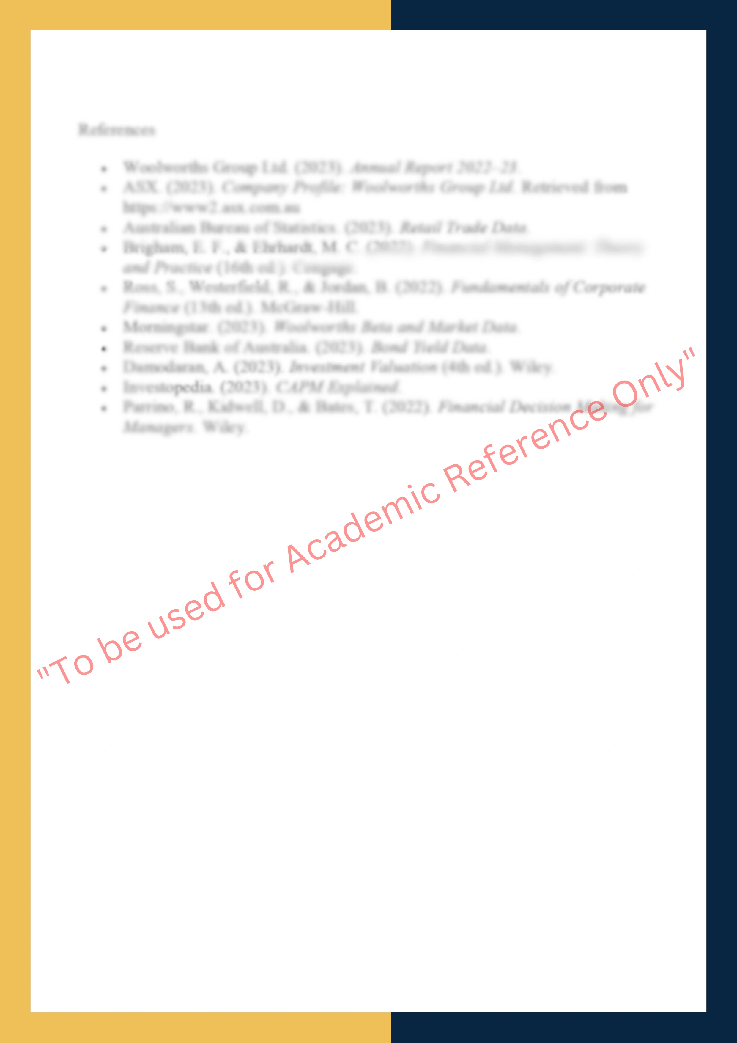 FINC6000- Financial Management: Analytical  Report 5