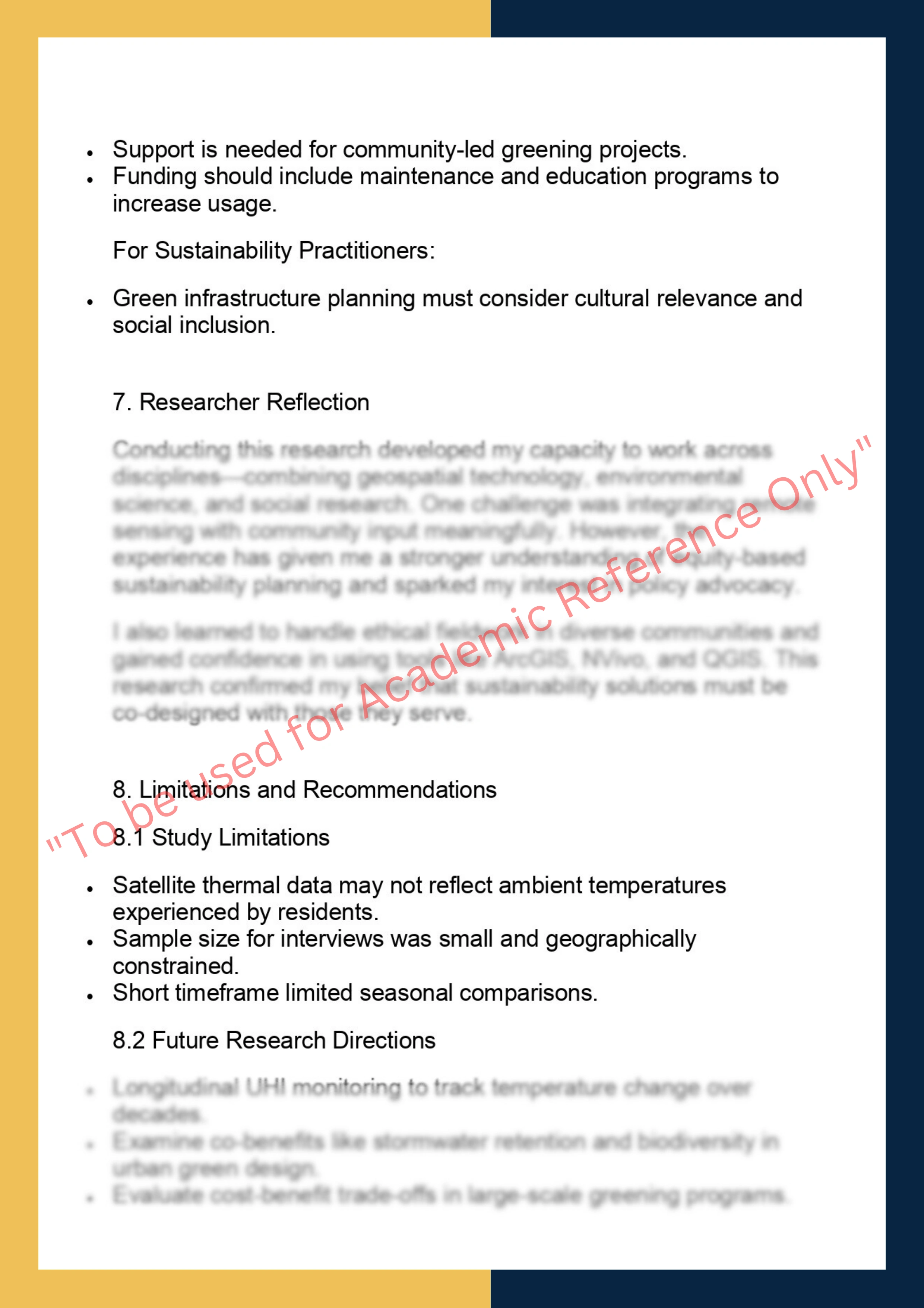 SUST7001:  Sustainability Research Thesis 6