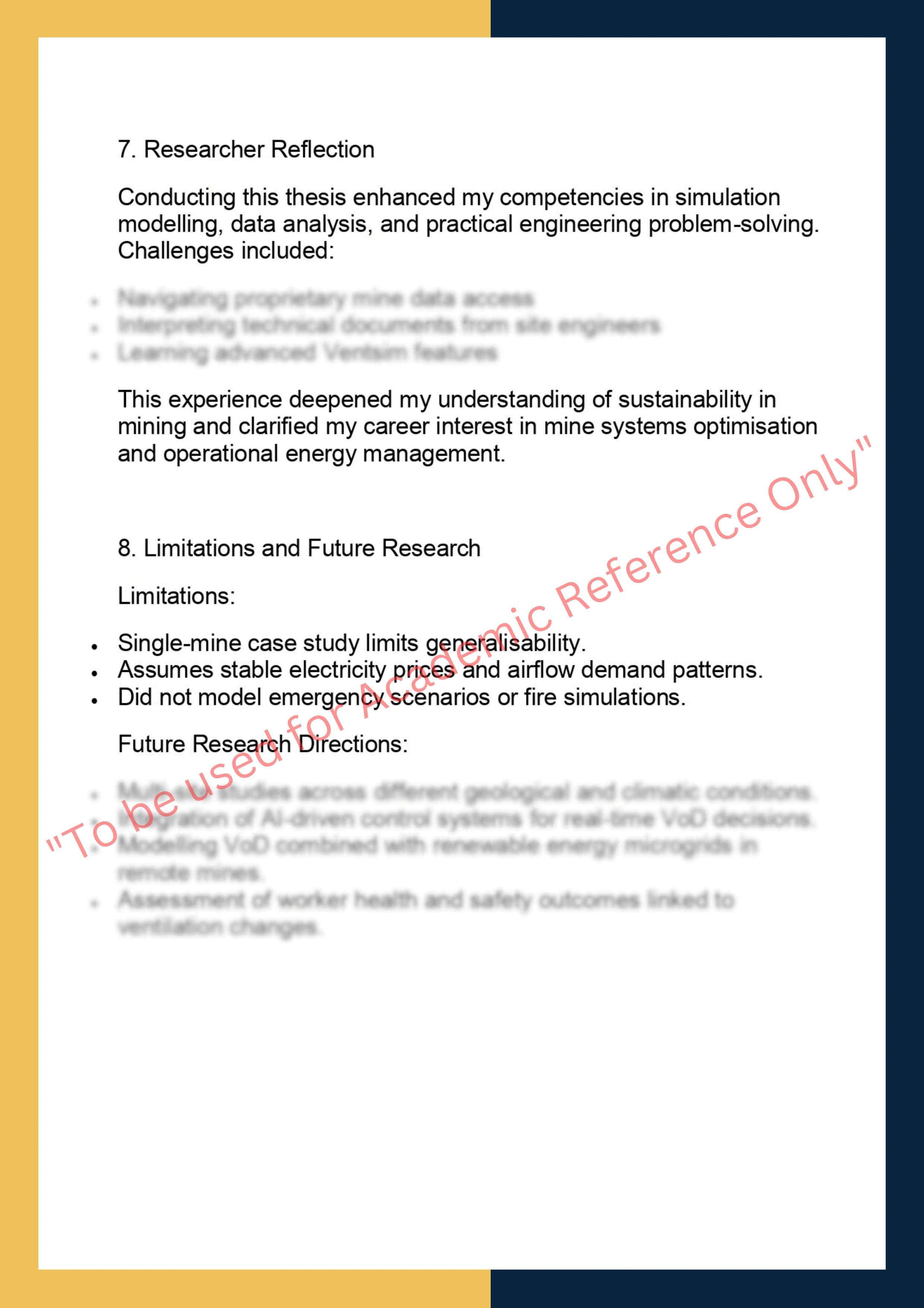 MINE7100 : Mining Engineering Thesis 5