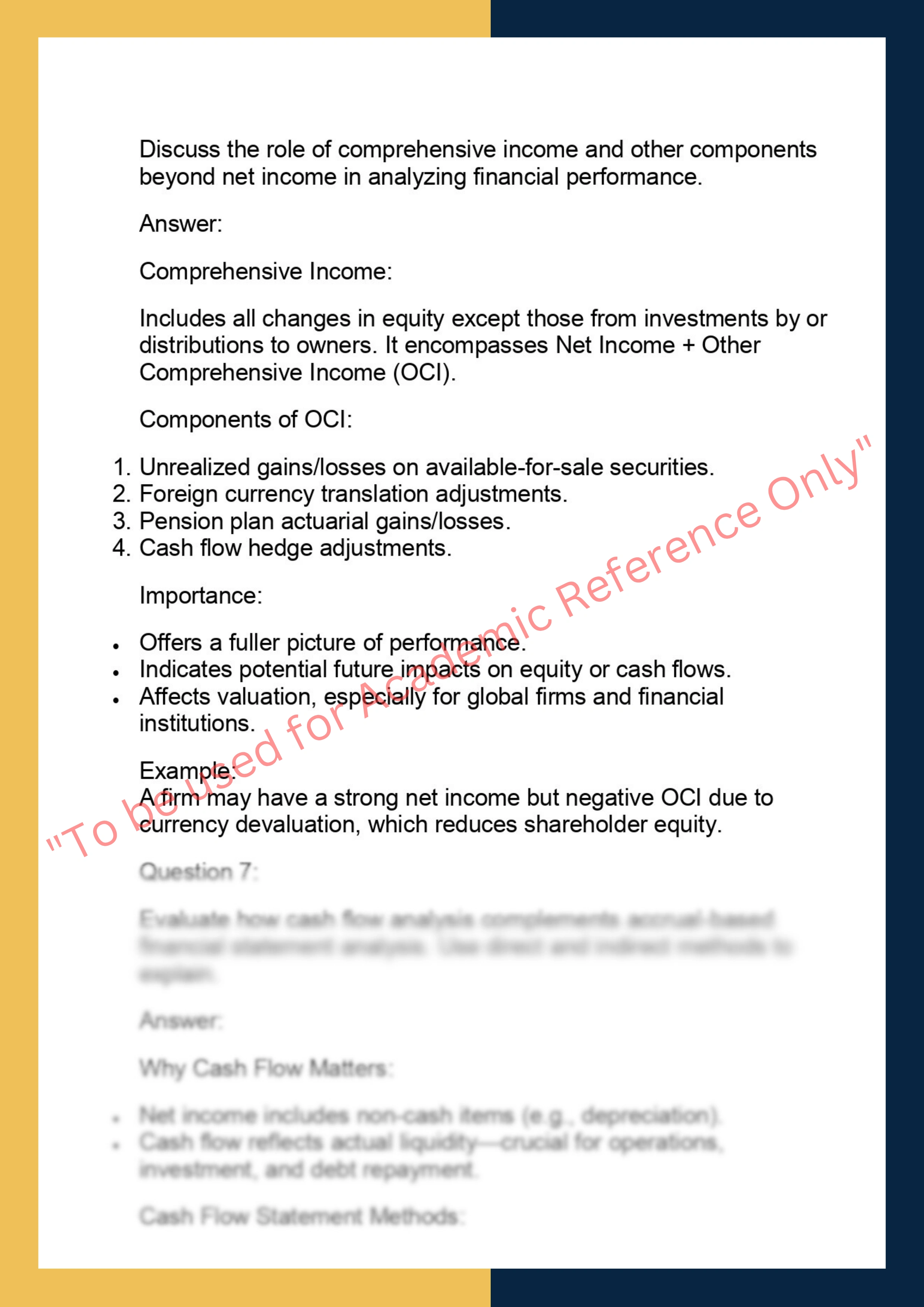FINC6019 – Financial Statement Analysis &  Reporting 4