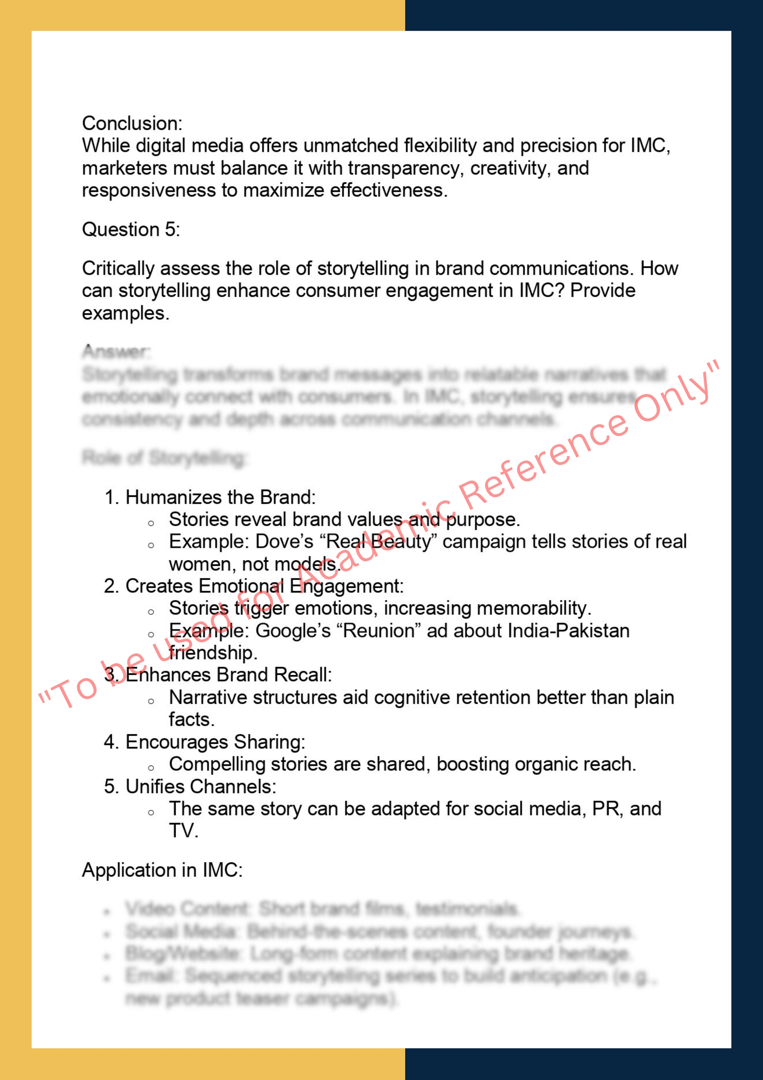 MKTG6007 -  Integrated Marketing Communications 5