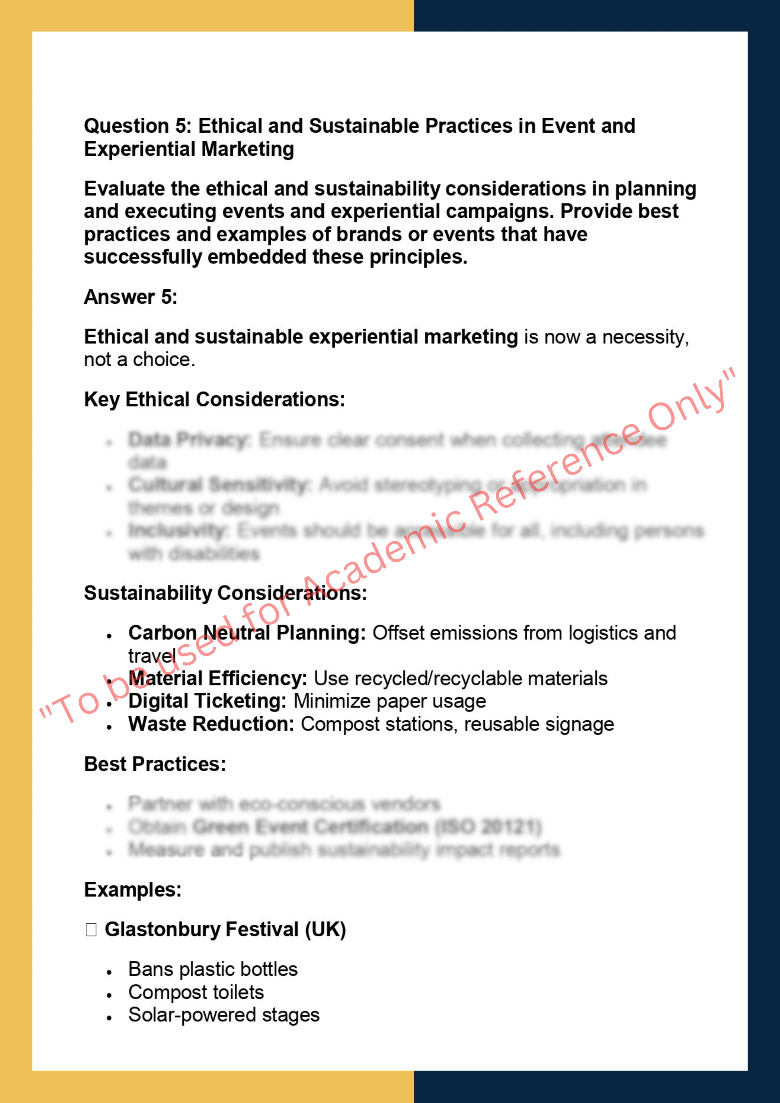MKTG6015 - Experiential and Event Marketing 5