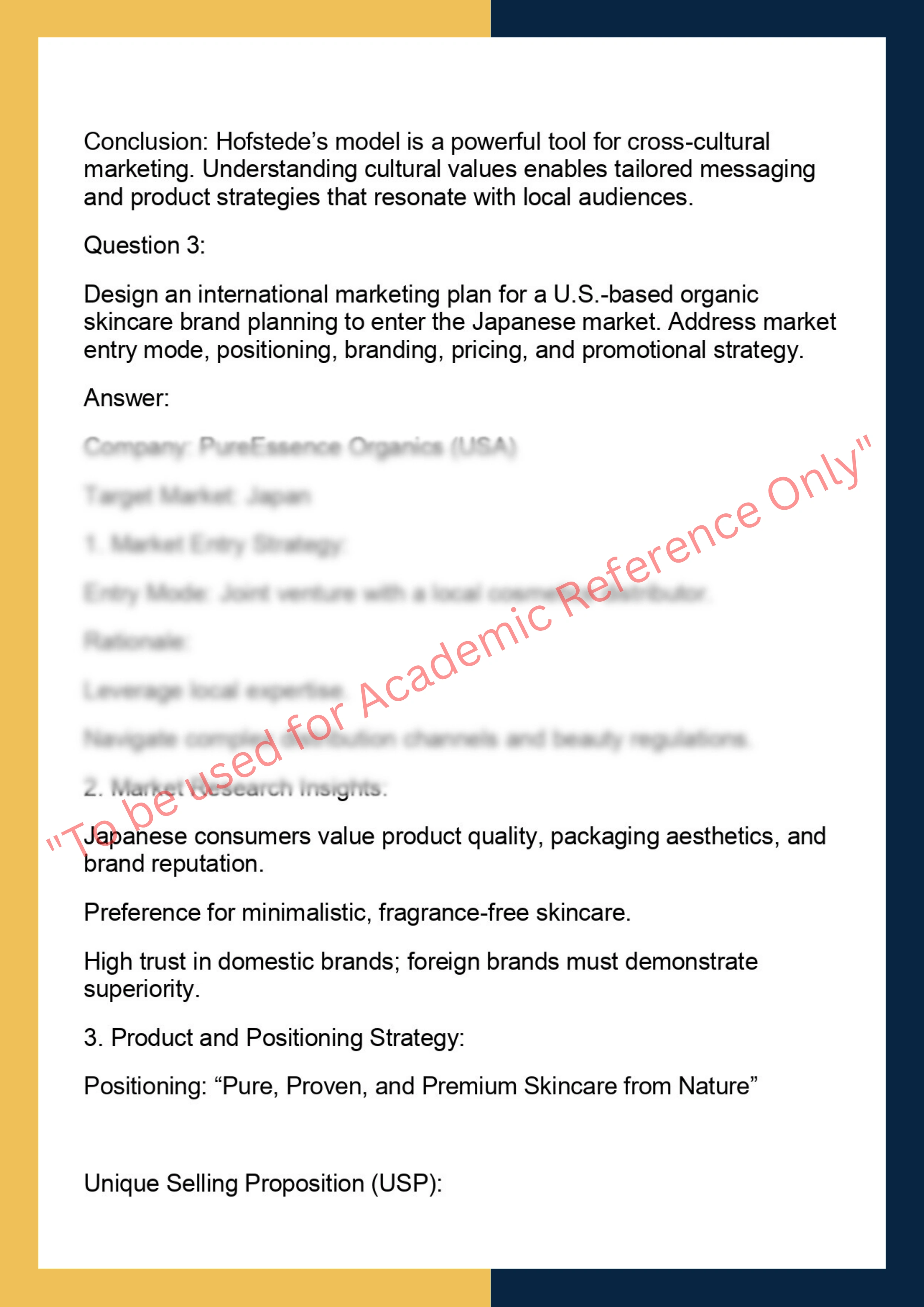 BUSMKT580– International and Cross-Cultural  Marketing 5