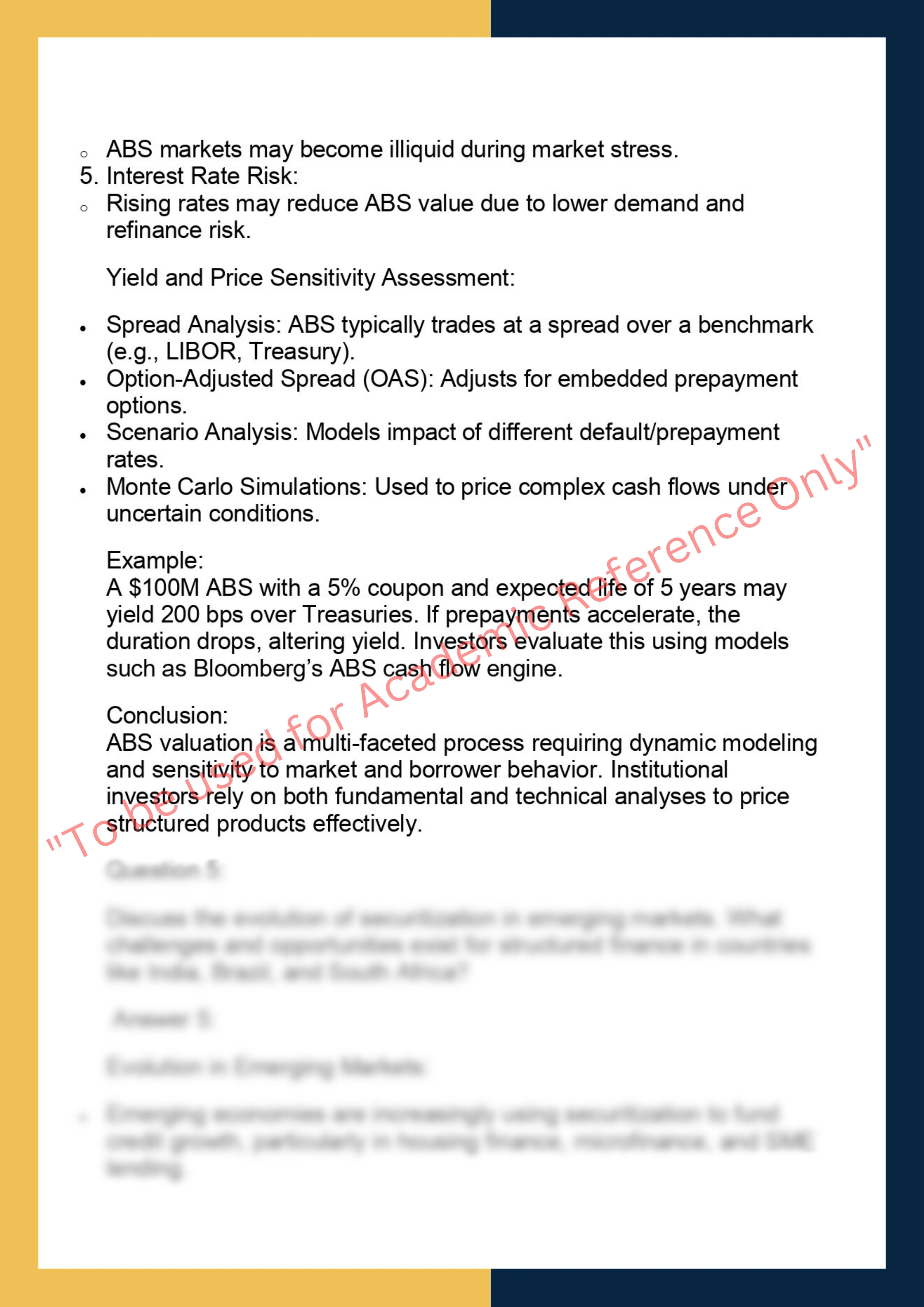 FINC6030 –  Structured Finance and  Securitization 5