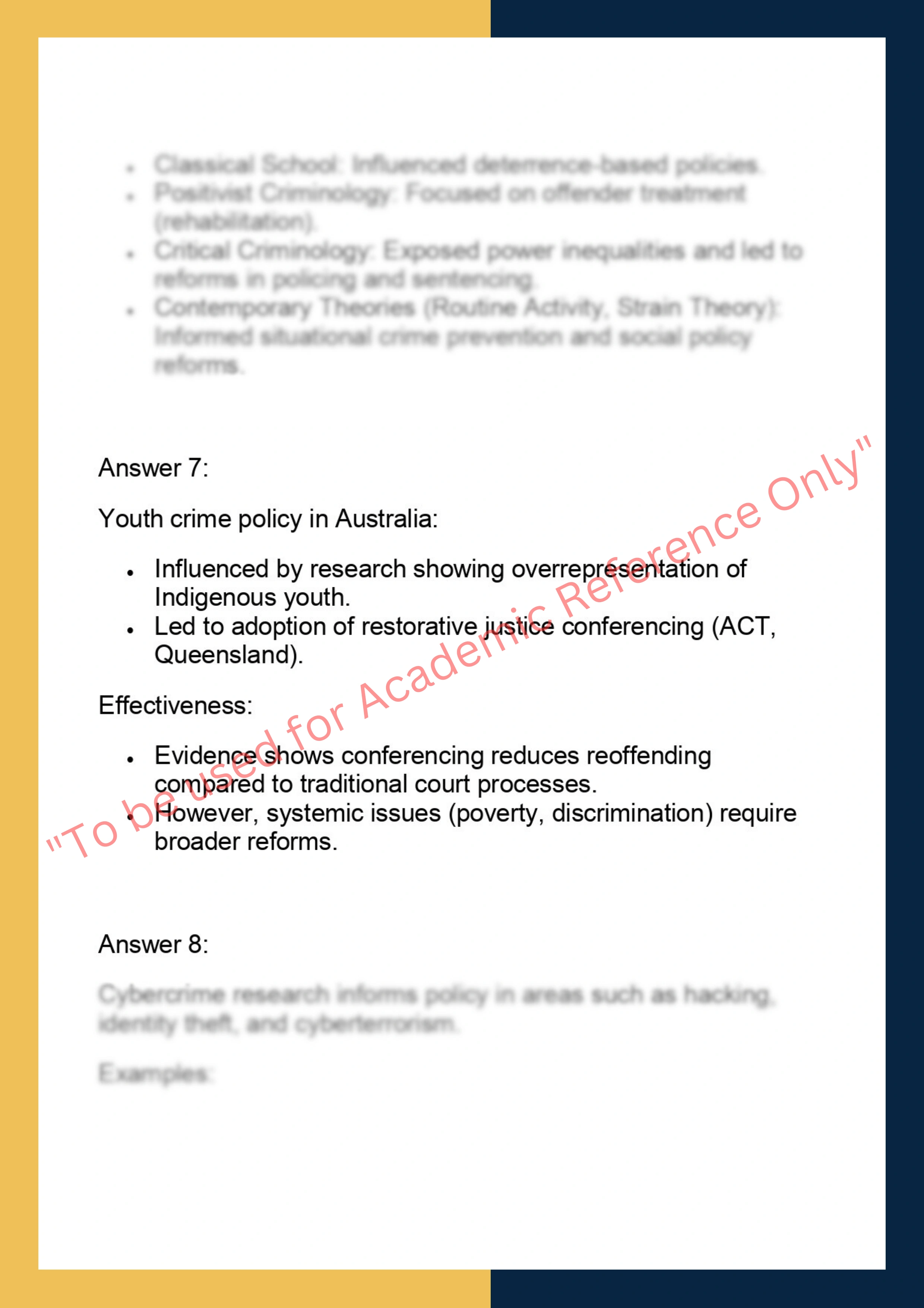 LAWS6032– Crime Research and Policy 5