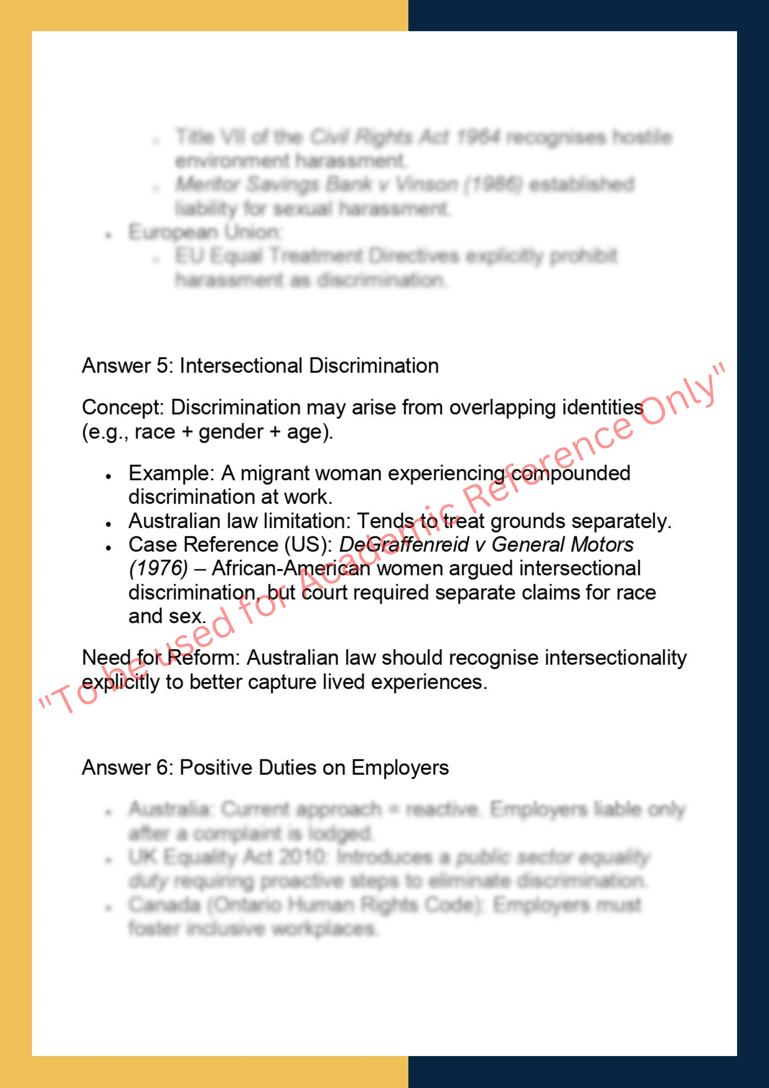 LAWS6039– Discrimination in the Workplace 5