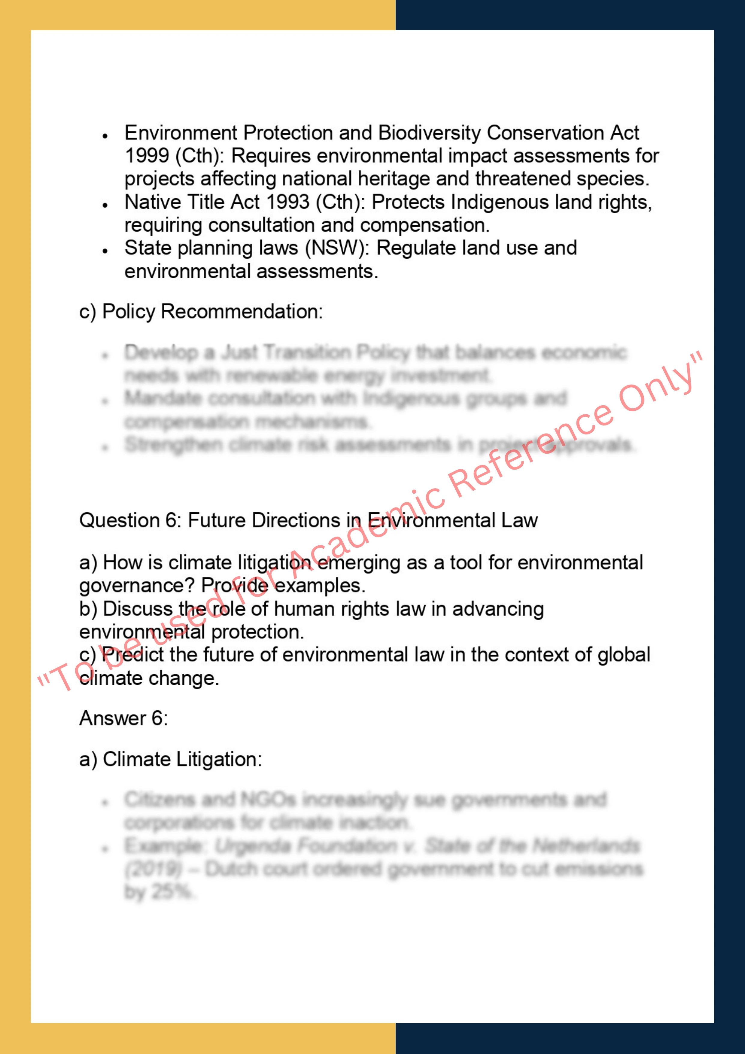 LAWS6044– Environmental Law and Policy 5