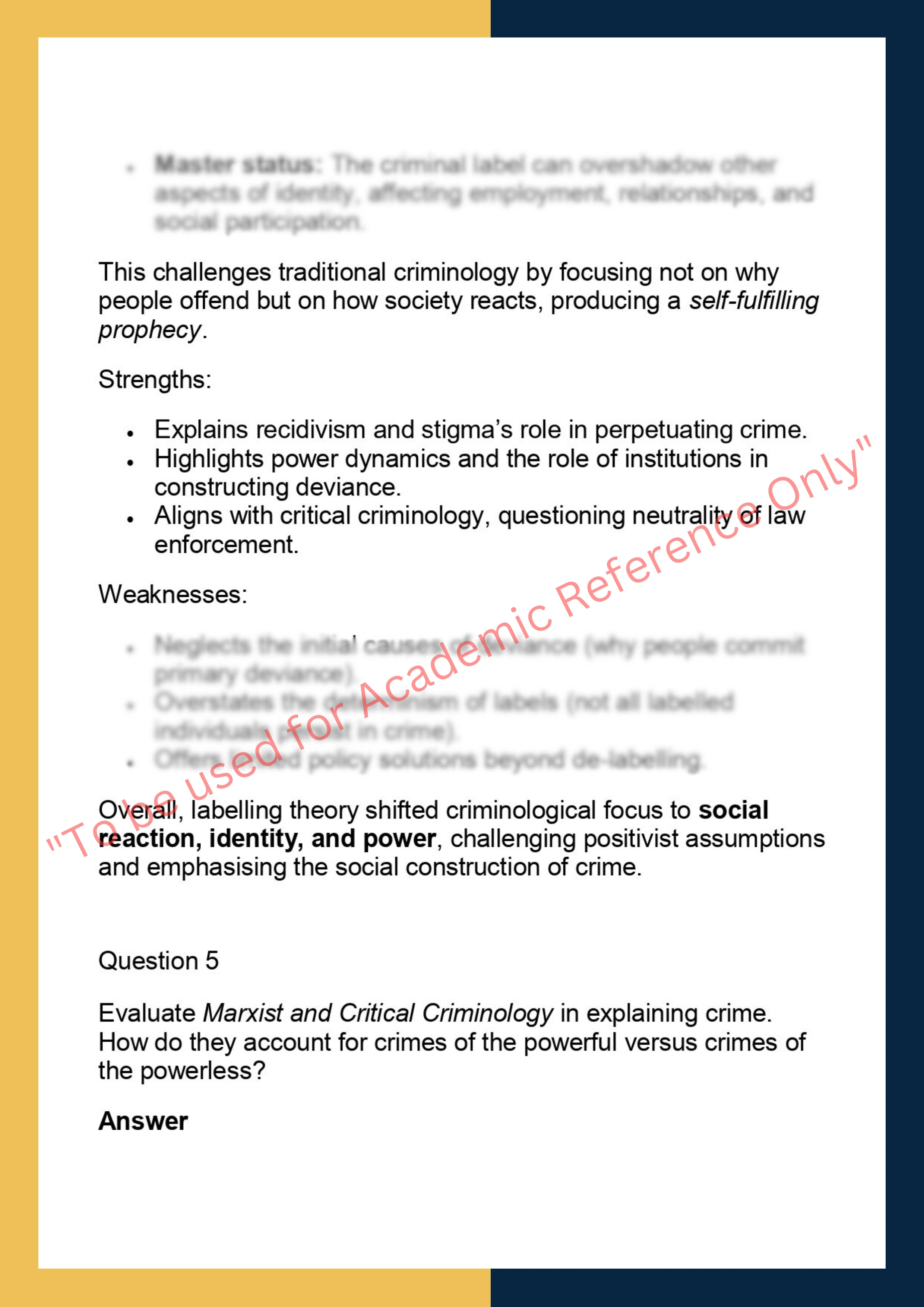 LAWS6048 –  Explaining Crime 5