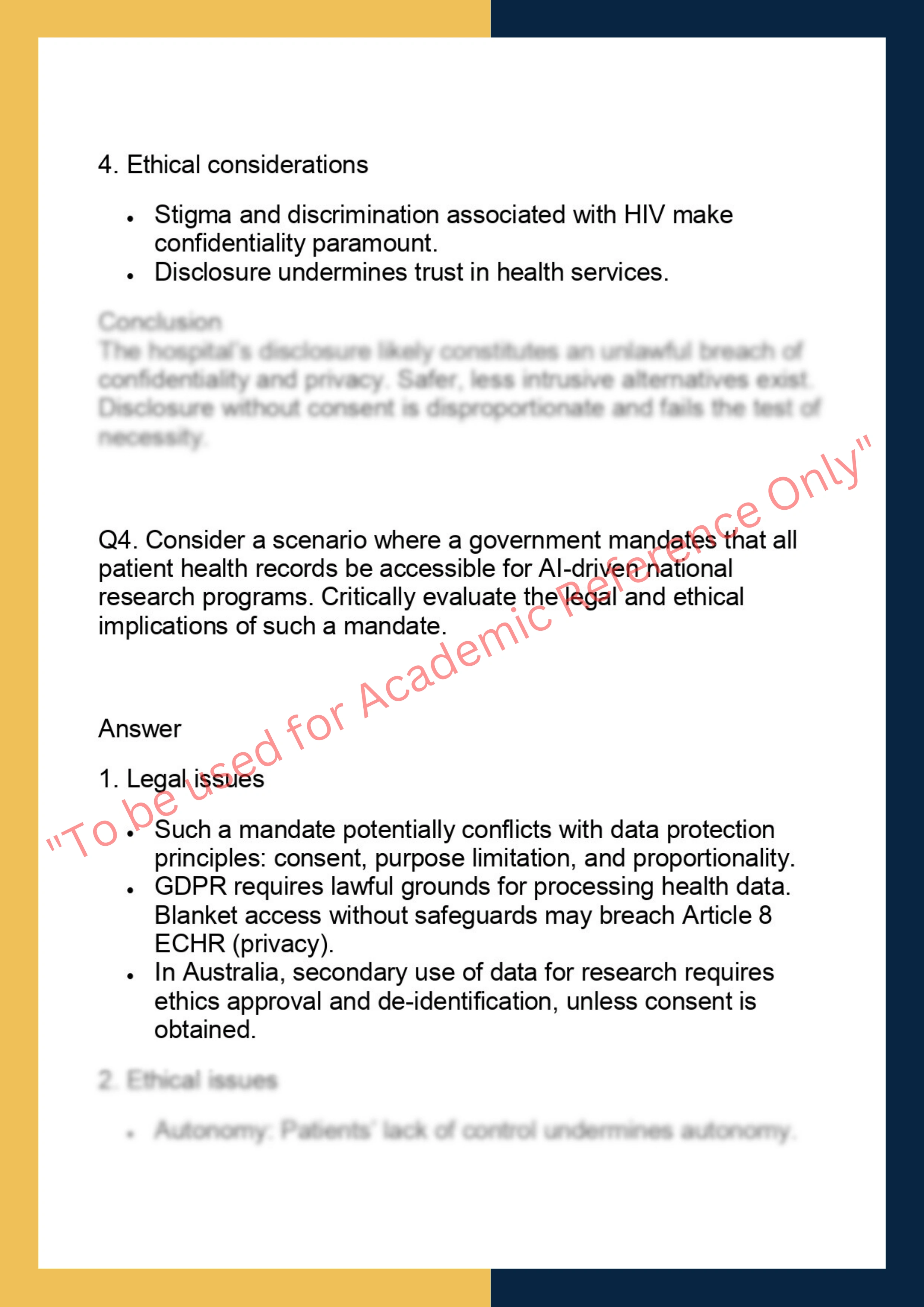 LAWS6058 – Information Rights in Health Care 5