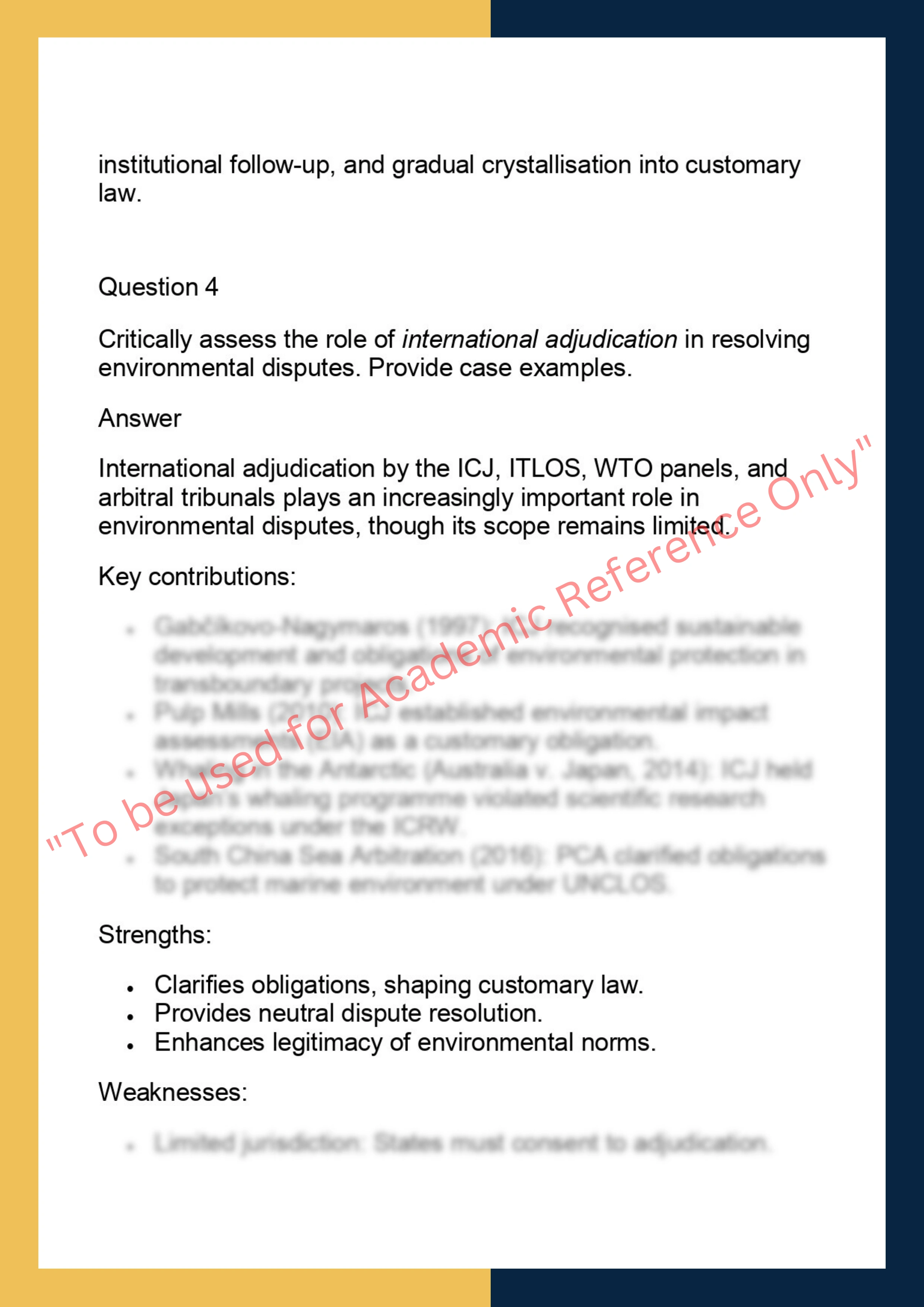 LAWS6061 – International Environmental Law 5