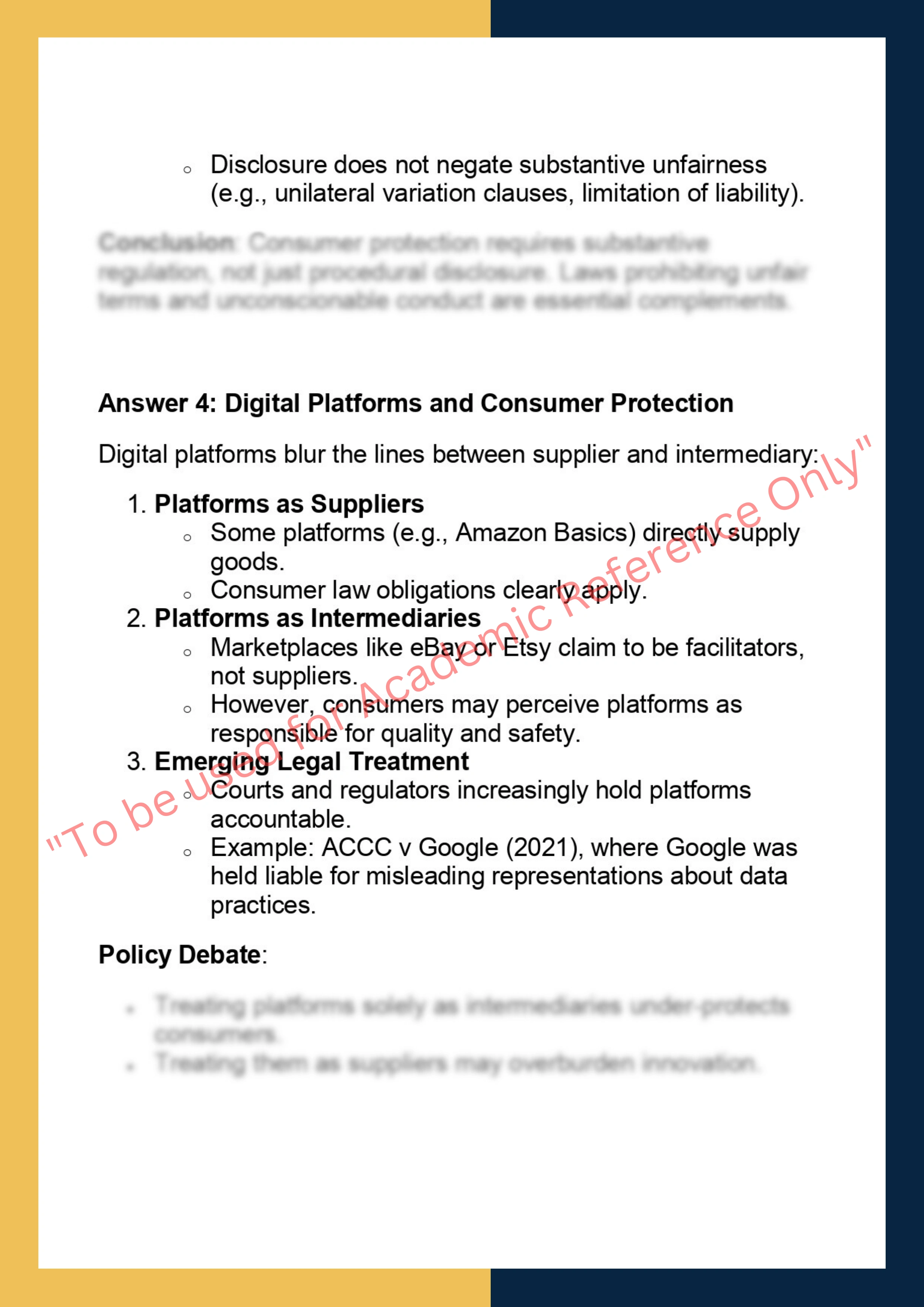 LAWS90070  – Consumer Protection 5