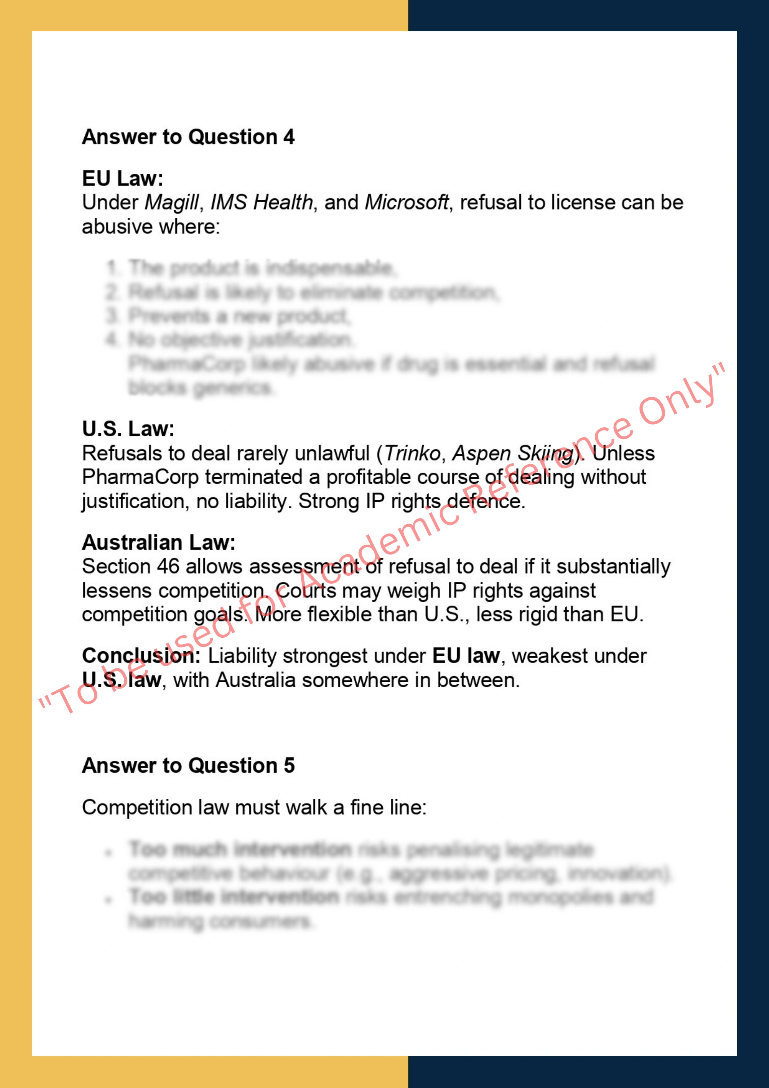 LAWS90066  – Unilateral Conduct 5