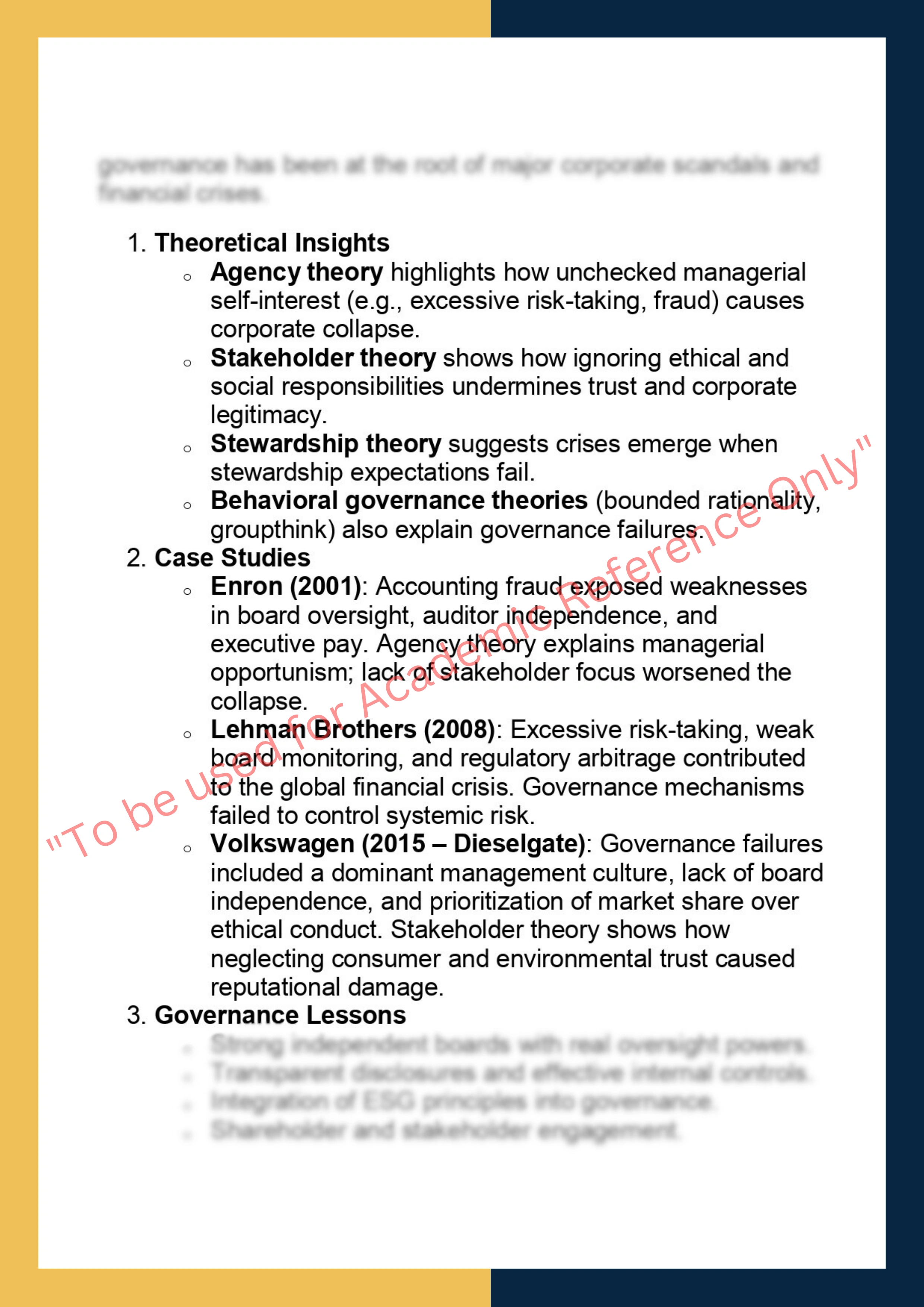 SOLM022 –  Corporate Governance: Foundational and Theoretical 5
