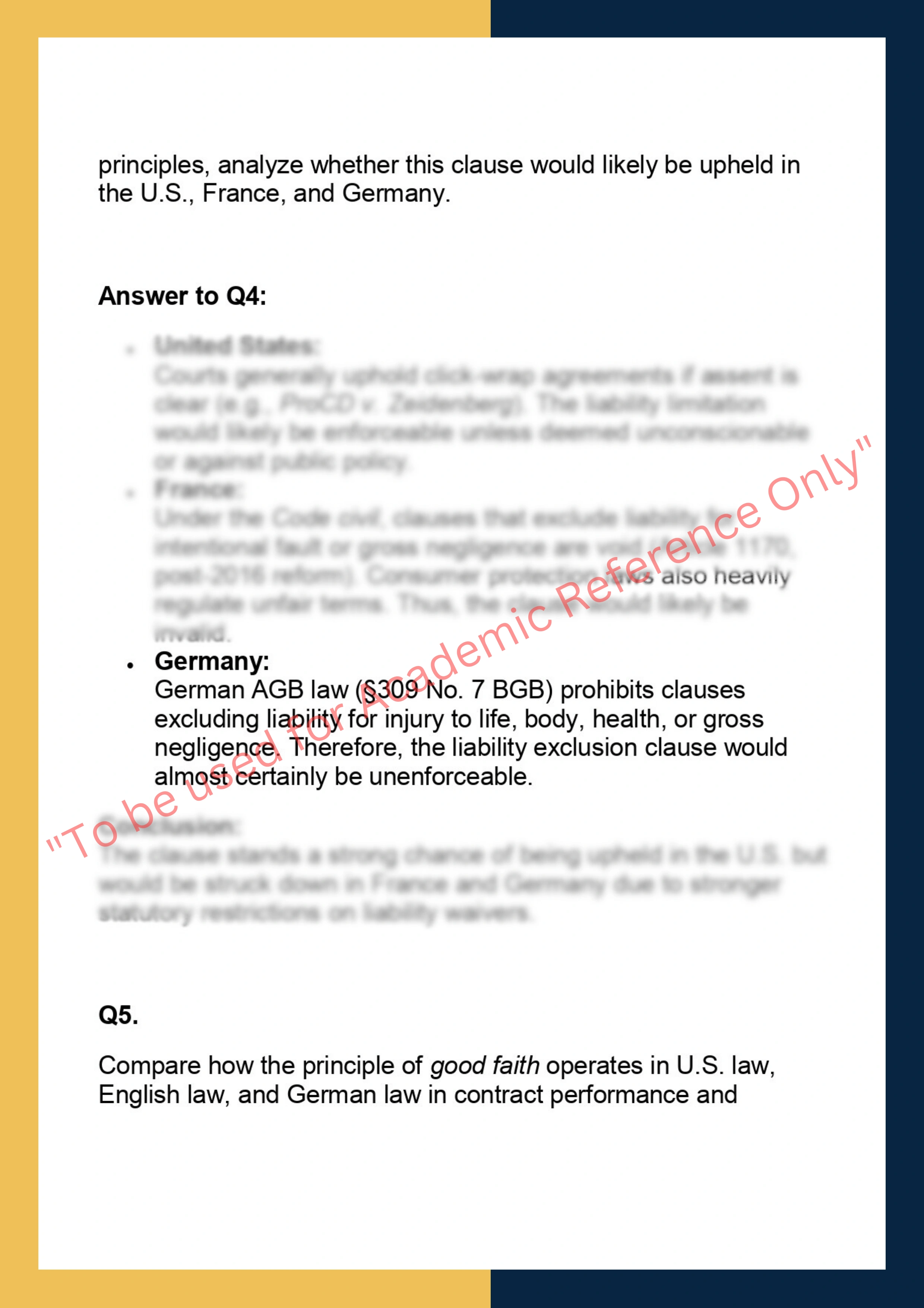 SOLM024 – Comparative Contract Law 5