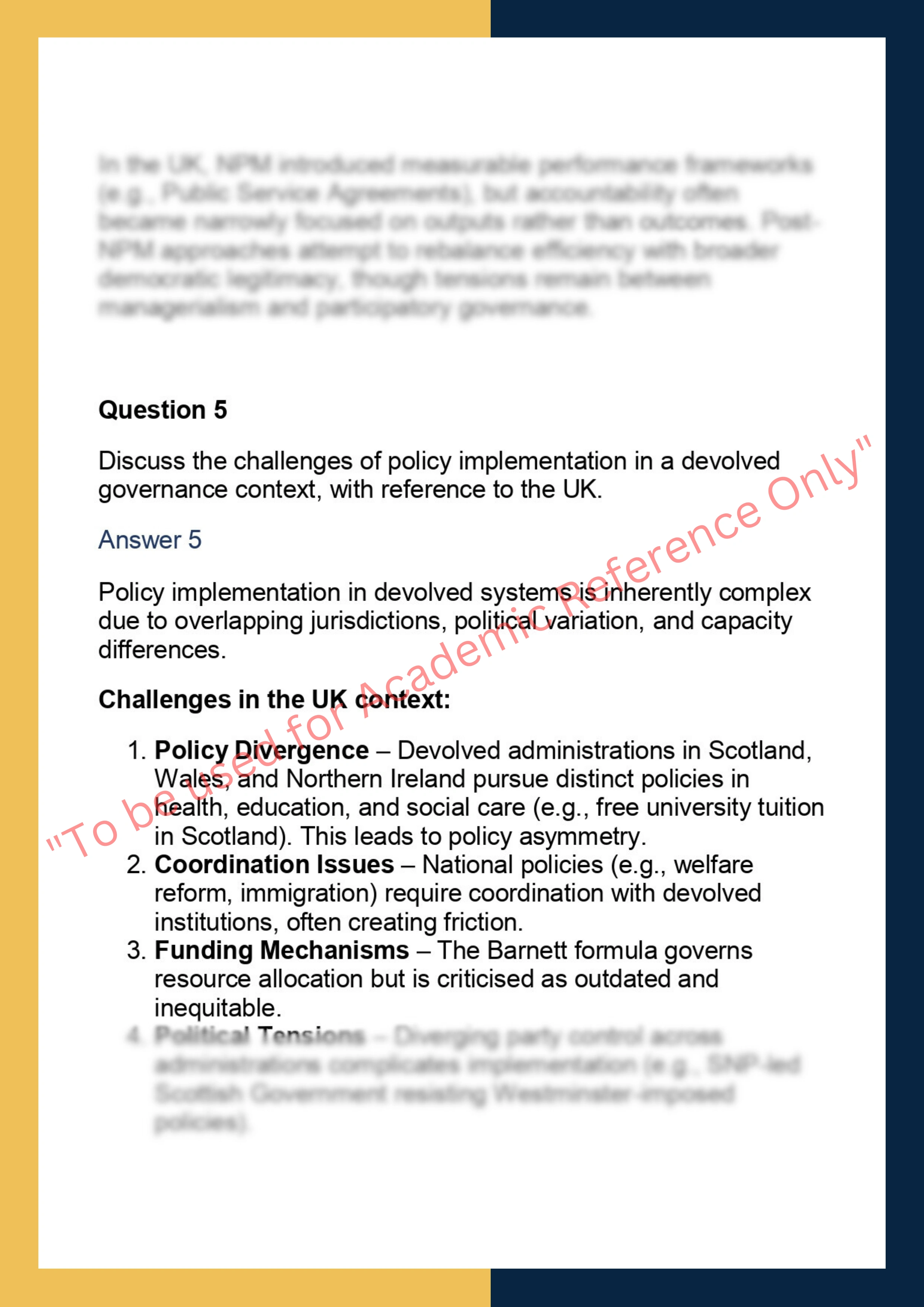 PUBL7023 – Public Policy & Governance 5