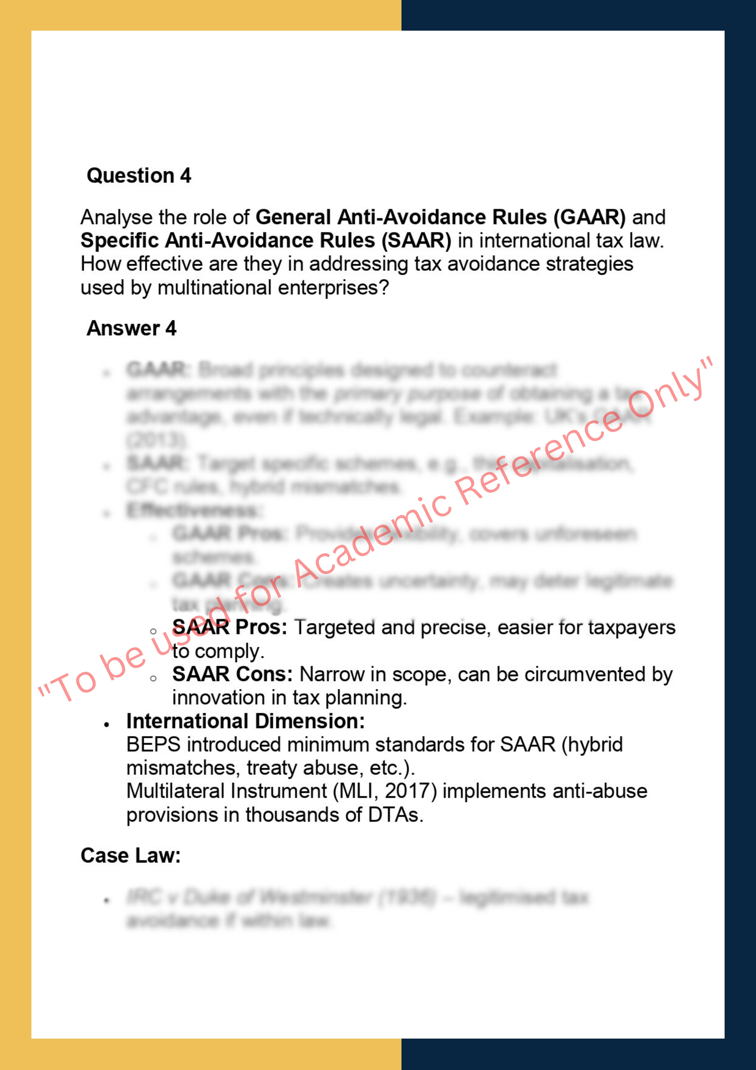 SOLM119 –  International Tax Law 5
