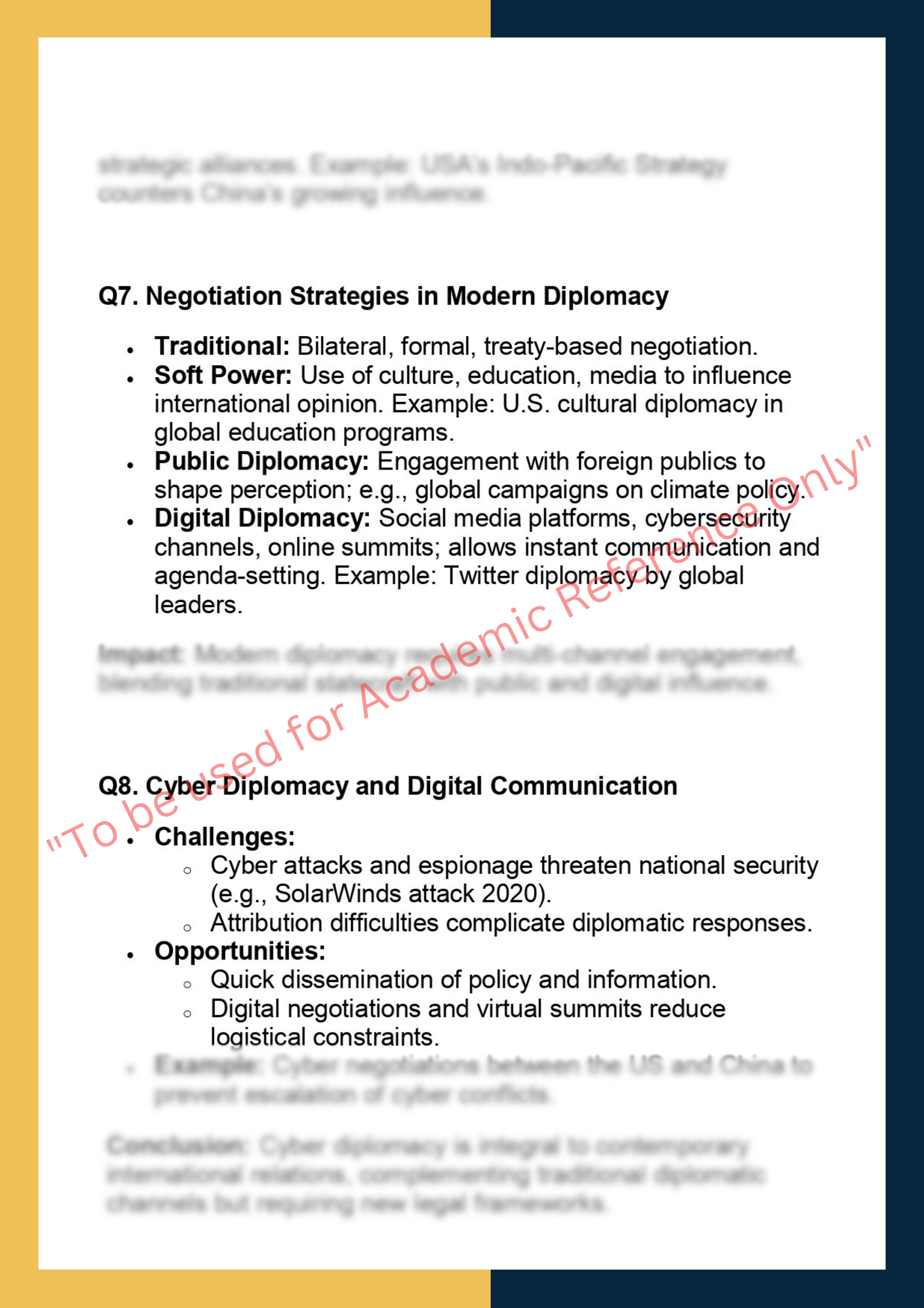 POLS7215 – International Relations &  Diplomacy 5