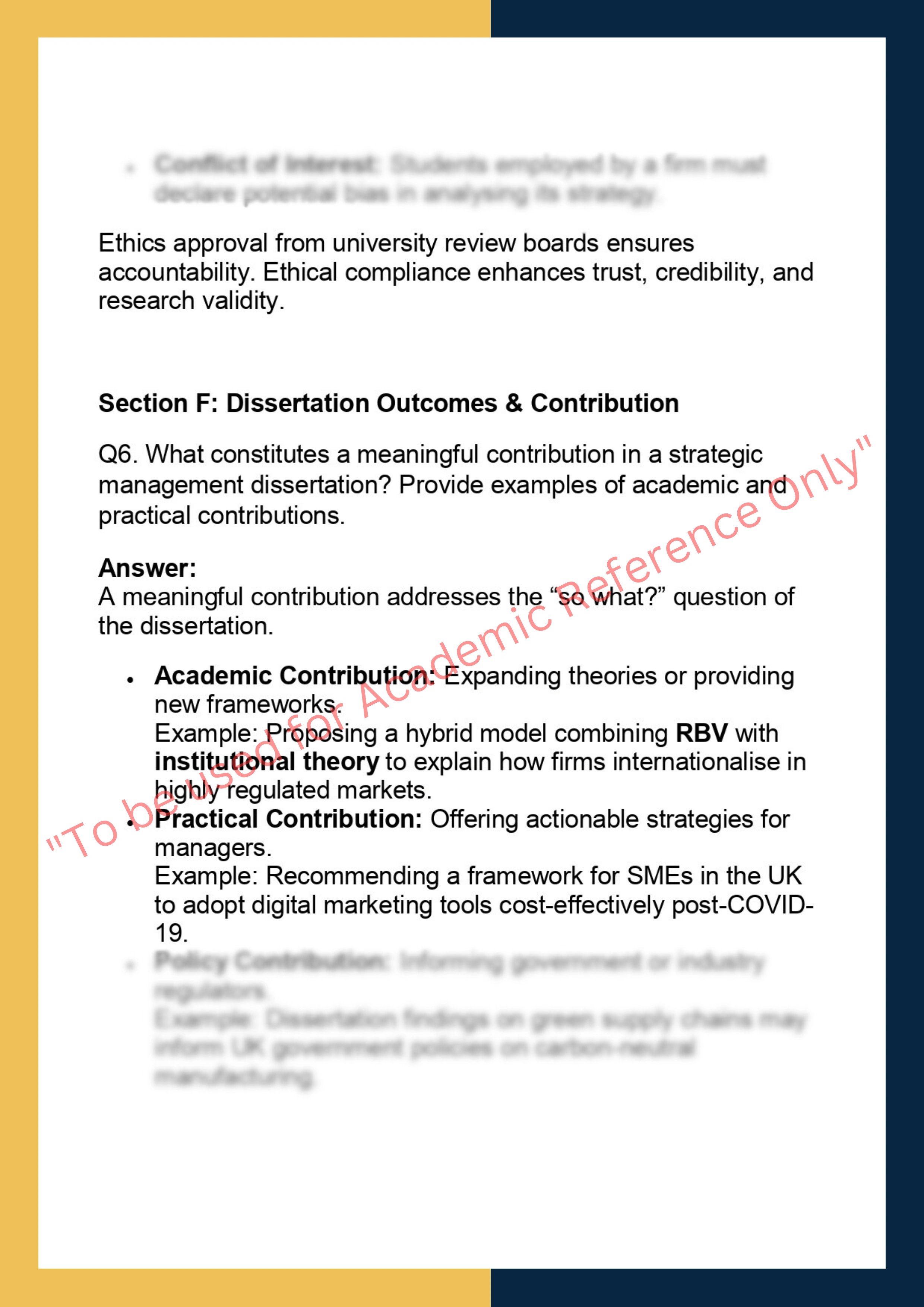 STRM7005 – Strategic Management Dissertation 5