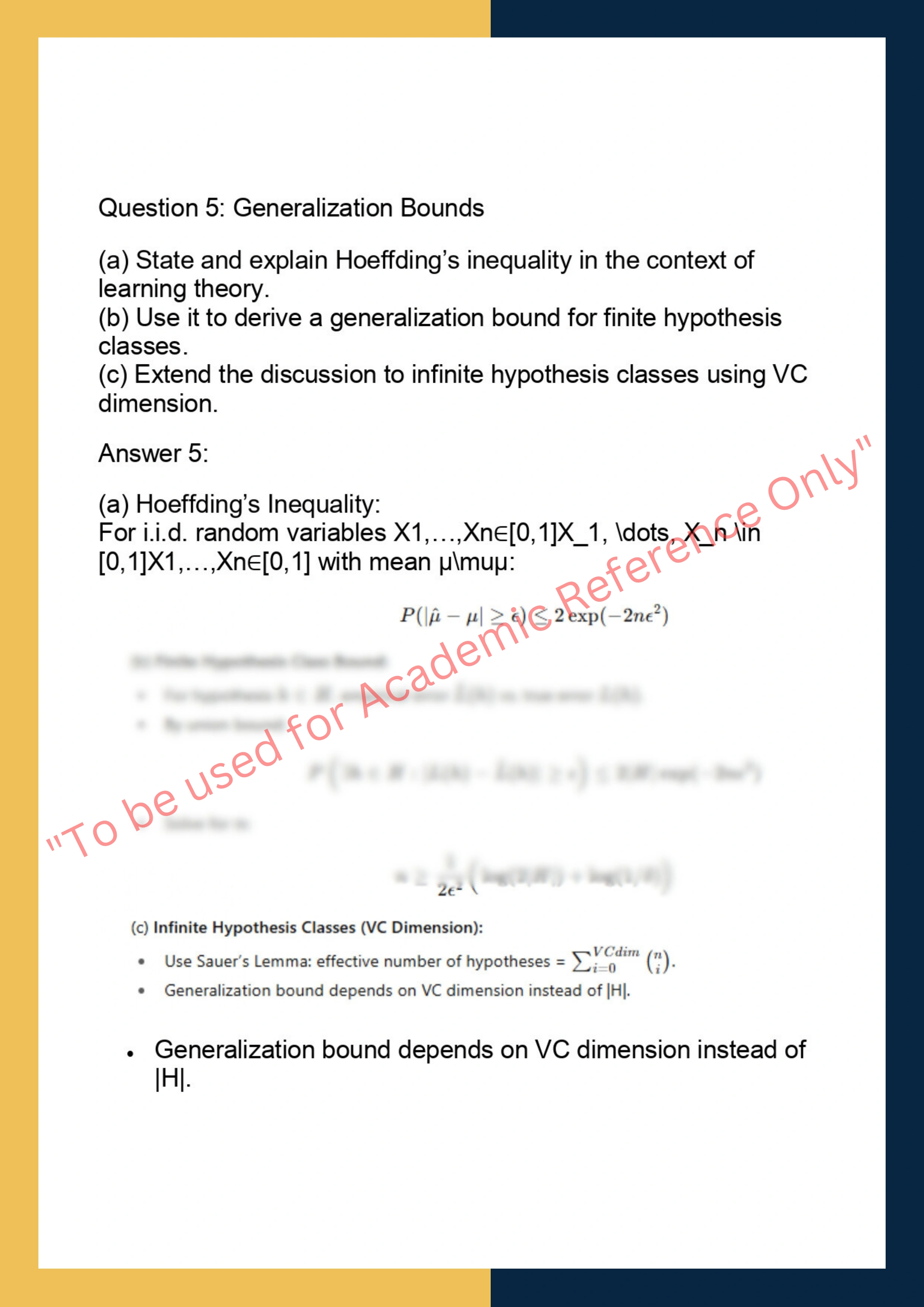 INFR11120 –  Machine Learning Theory 5
