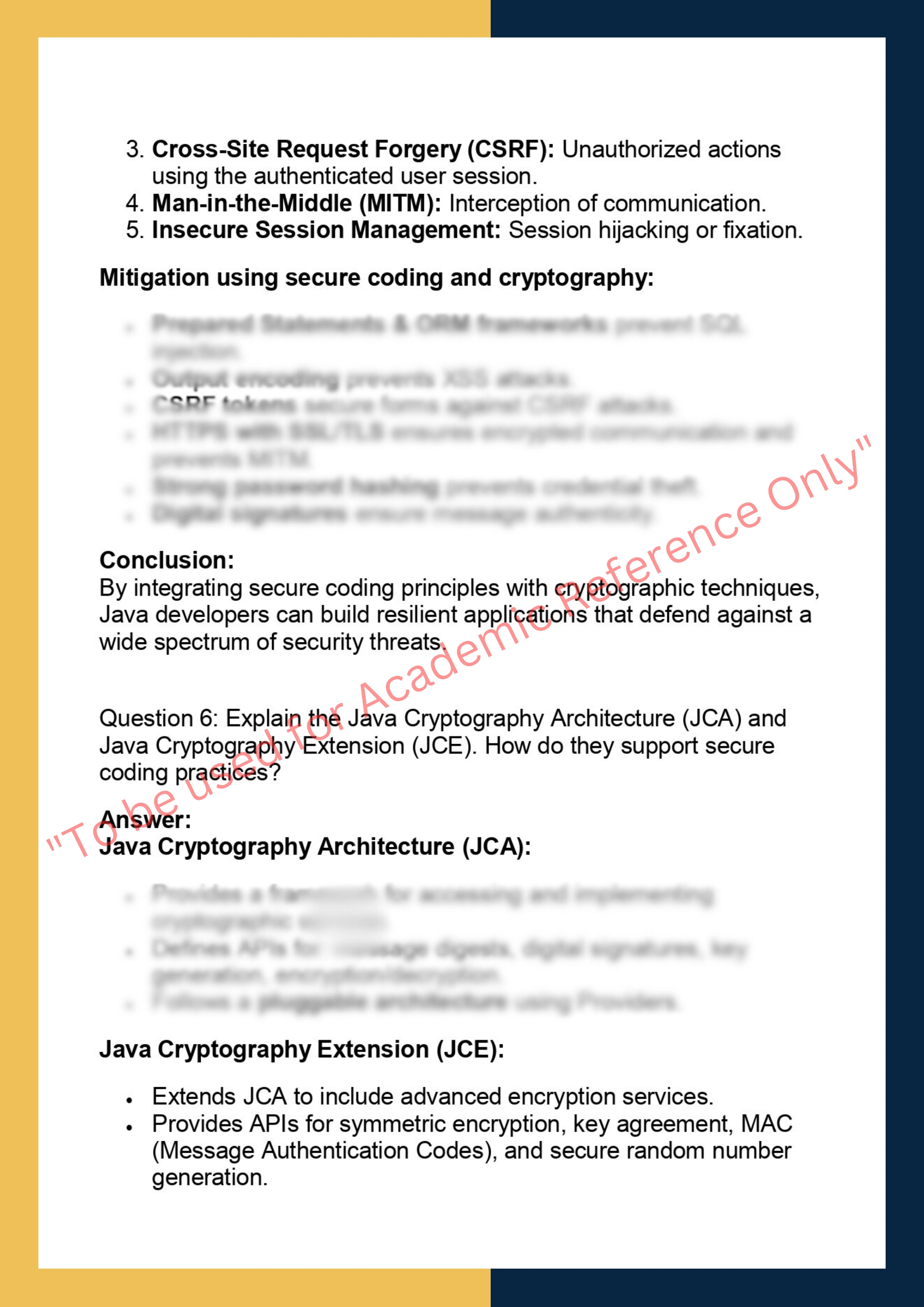 SCCJ613 – Secure Coding and Cryptography  with Java 5