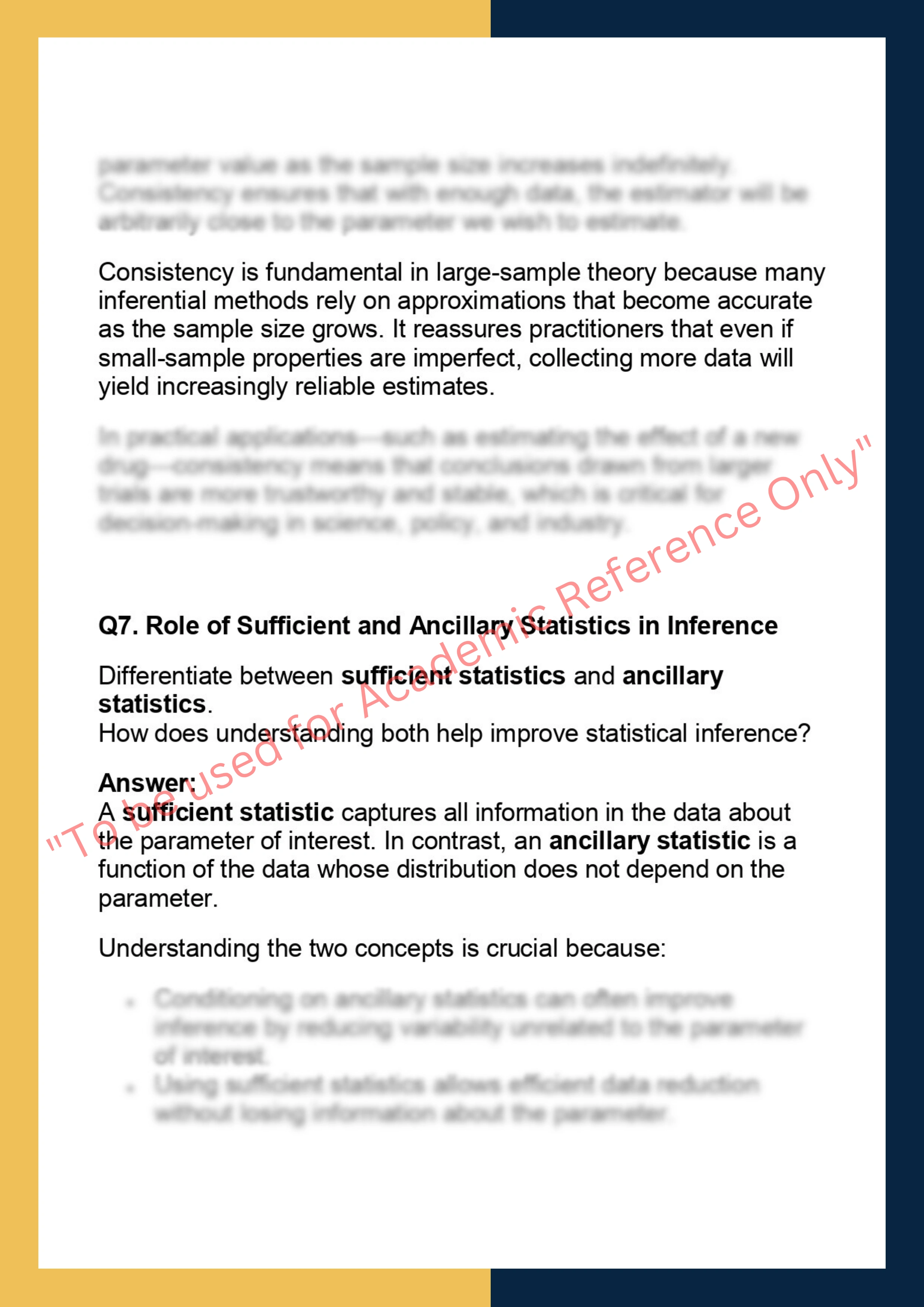 601 – Statistical Theory I 5