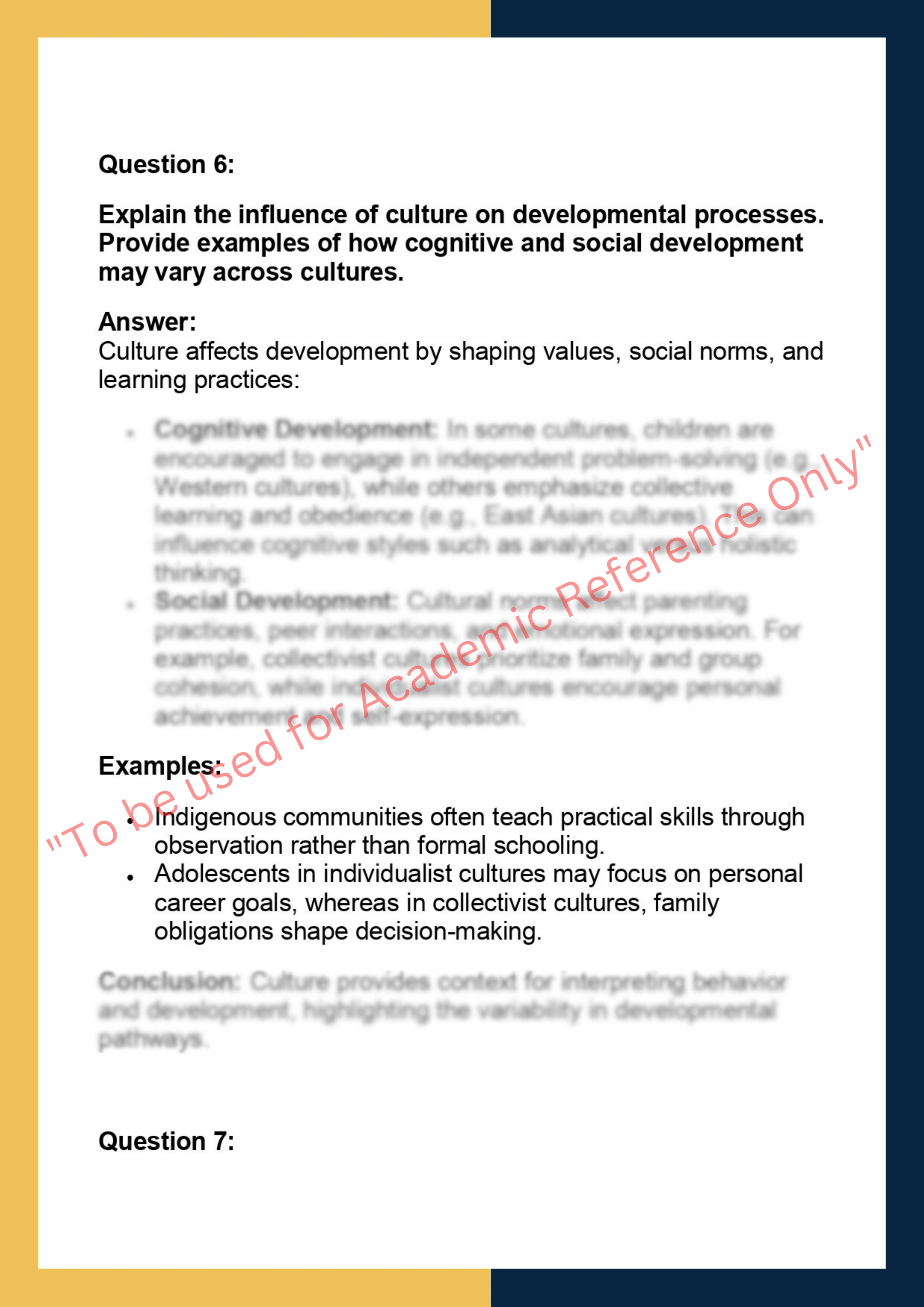 PSY201 –  Developmental Psychology 5