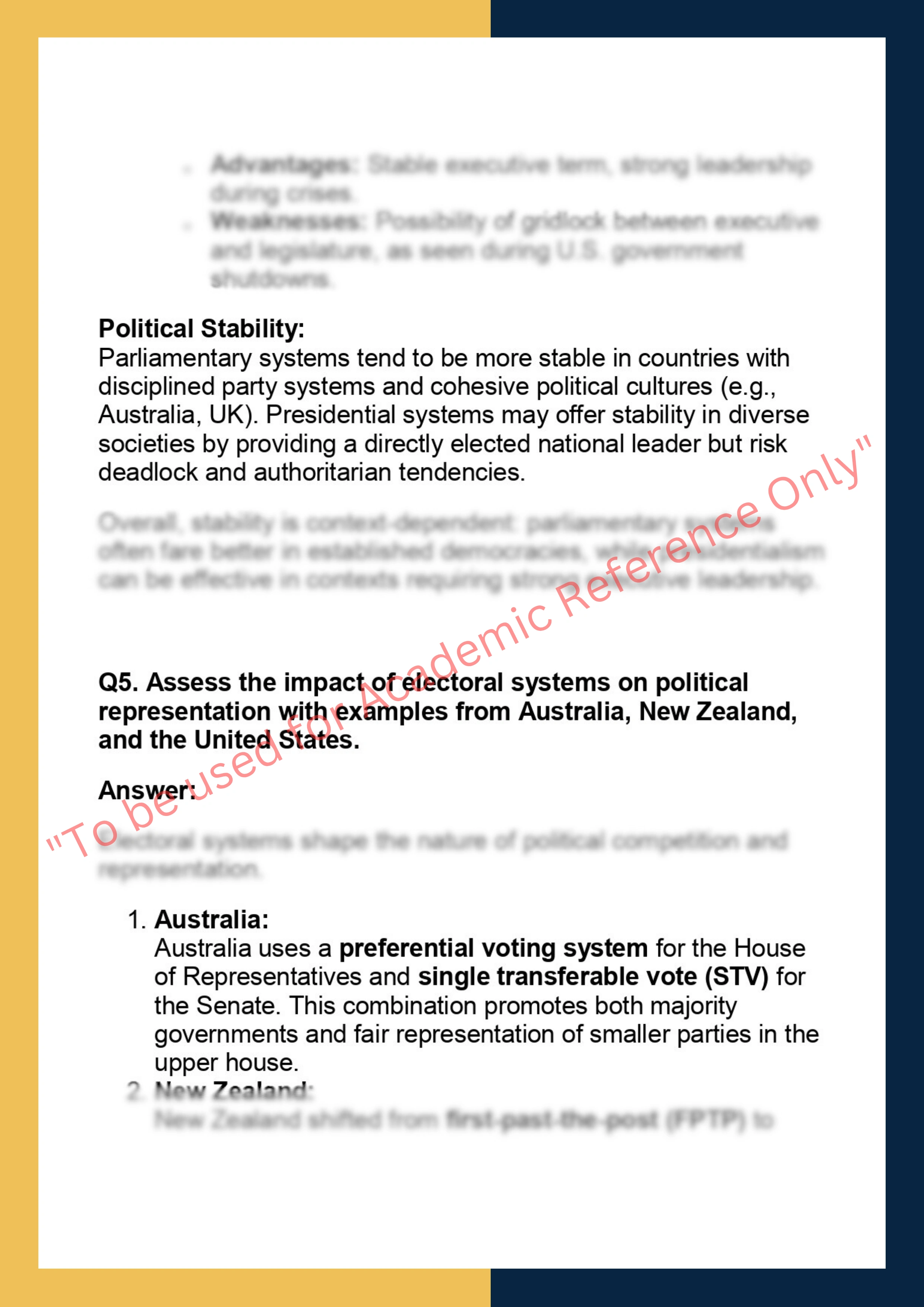 POL201 –  Comparative Politics 5