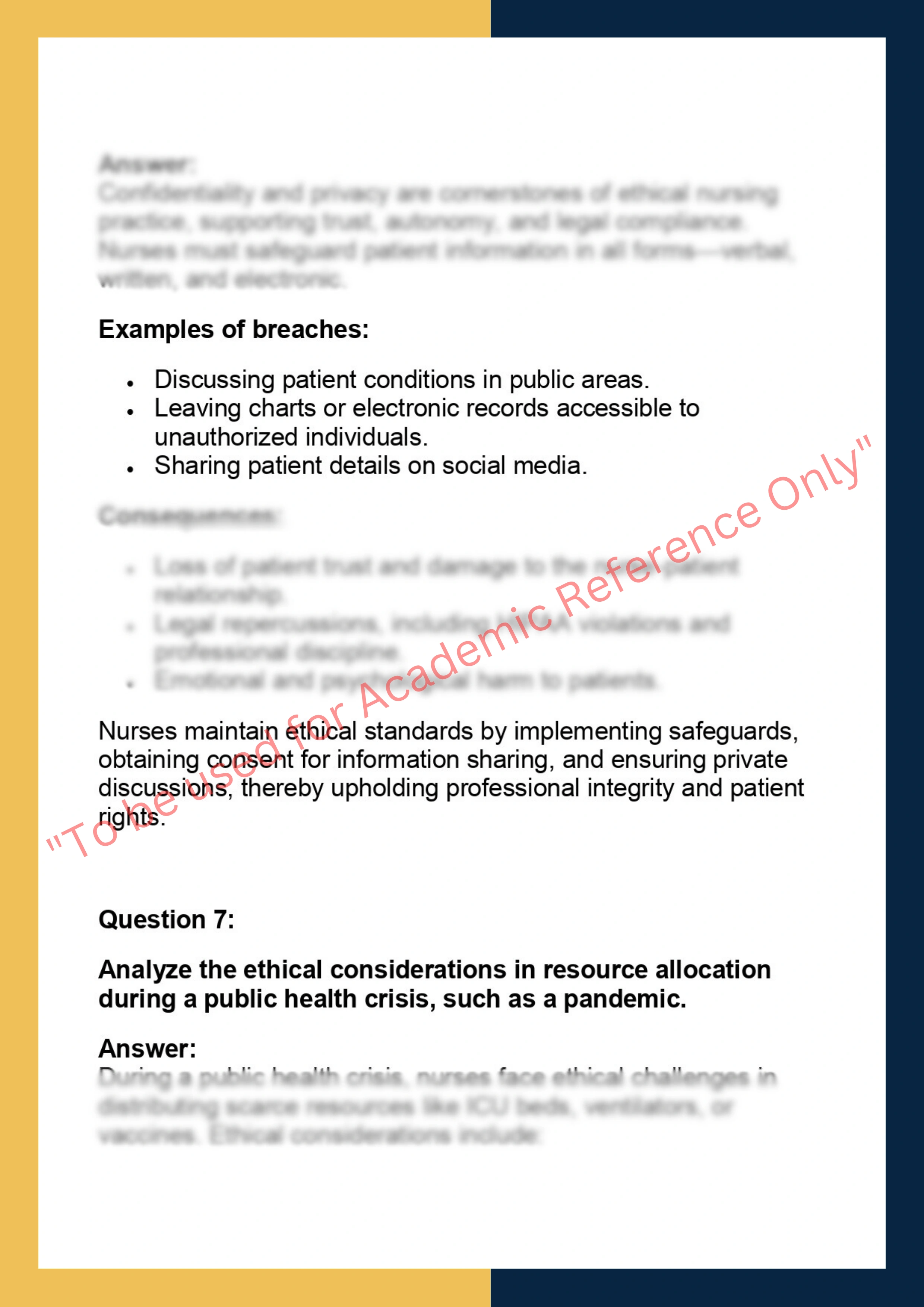 NUR201 – Nursing Ethics assignments 5