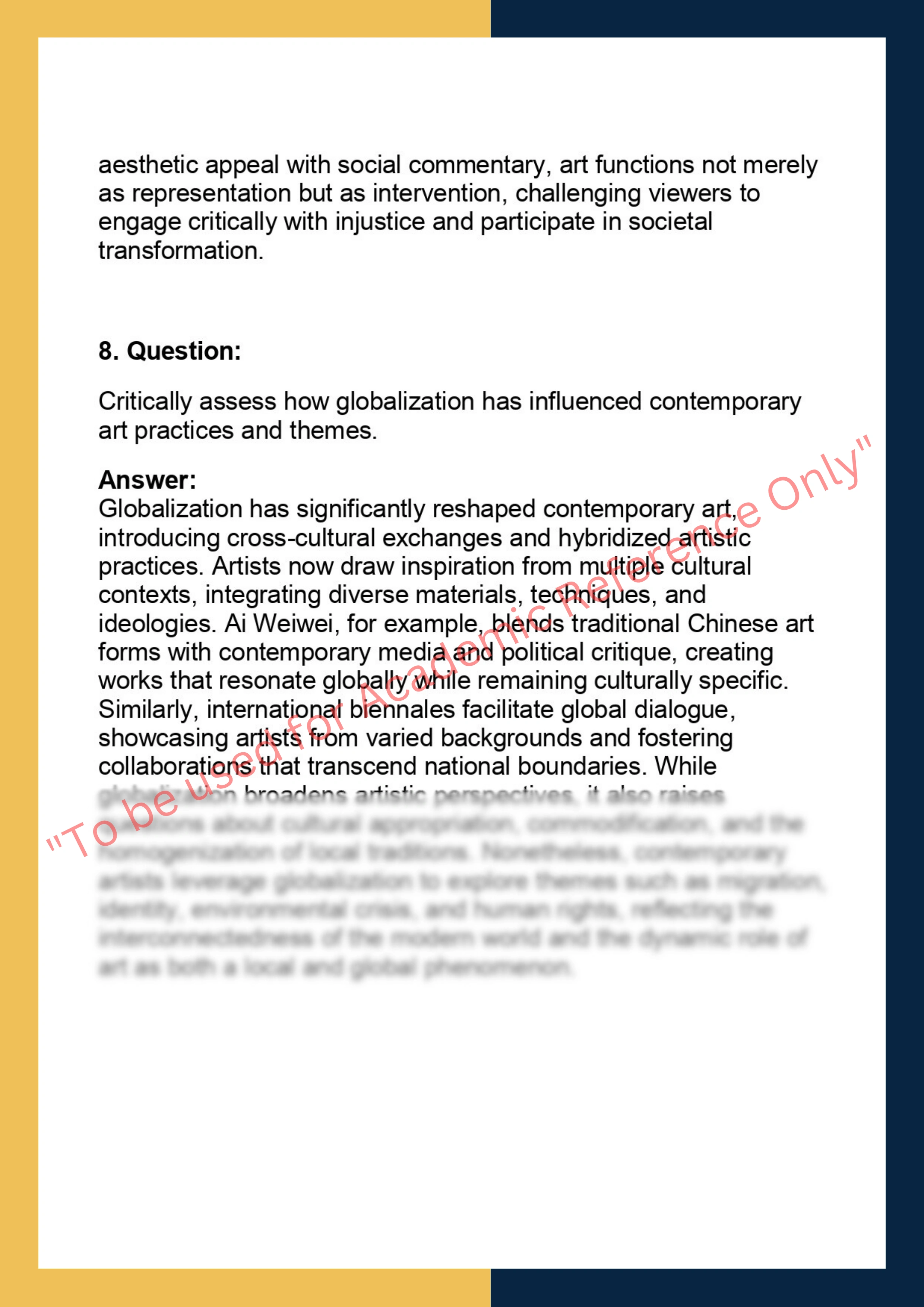 ART101 – Art and  Society 5