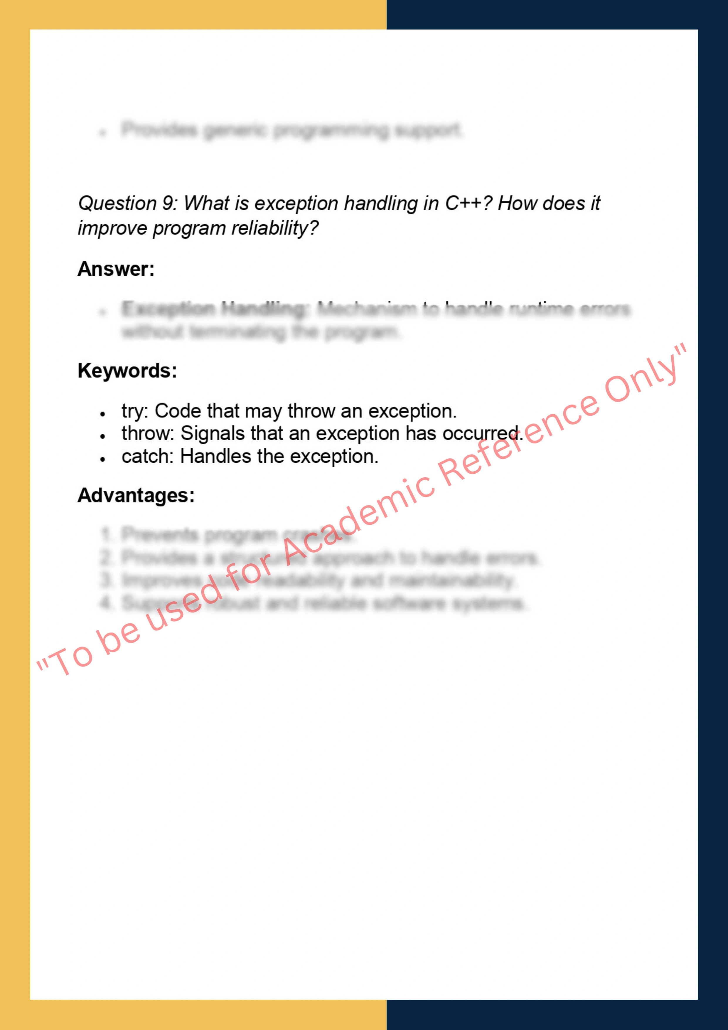 CS306 –  Programming in C++ 5