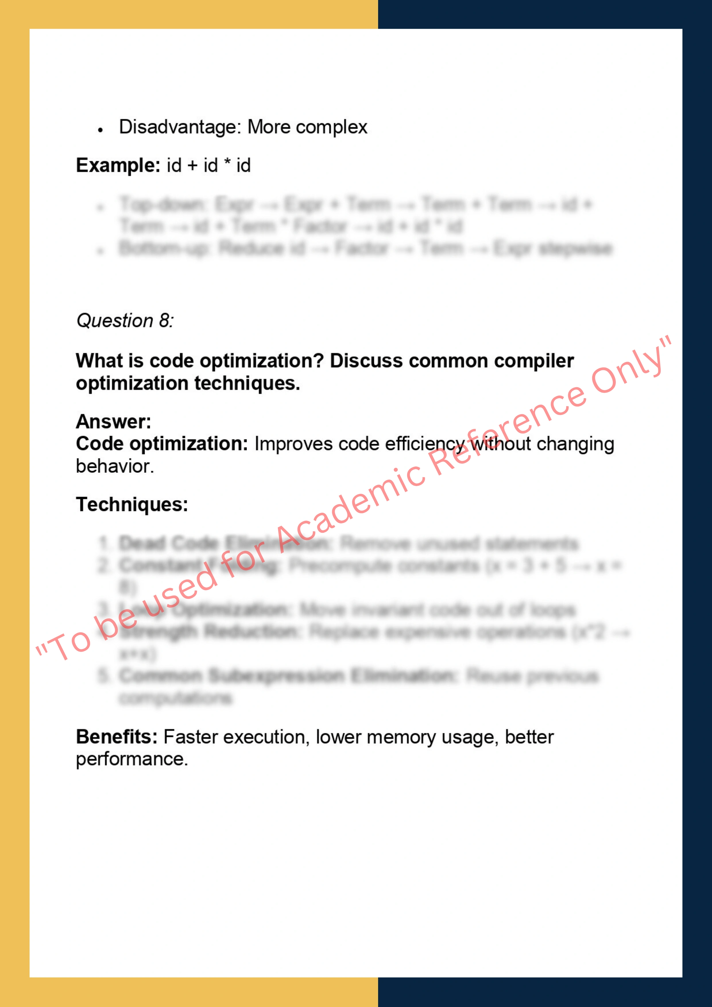 CS401 – Compiler Design and  Programming 5