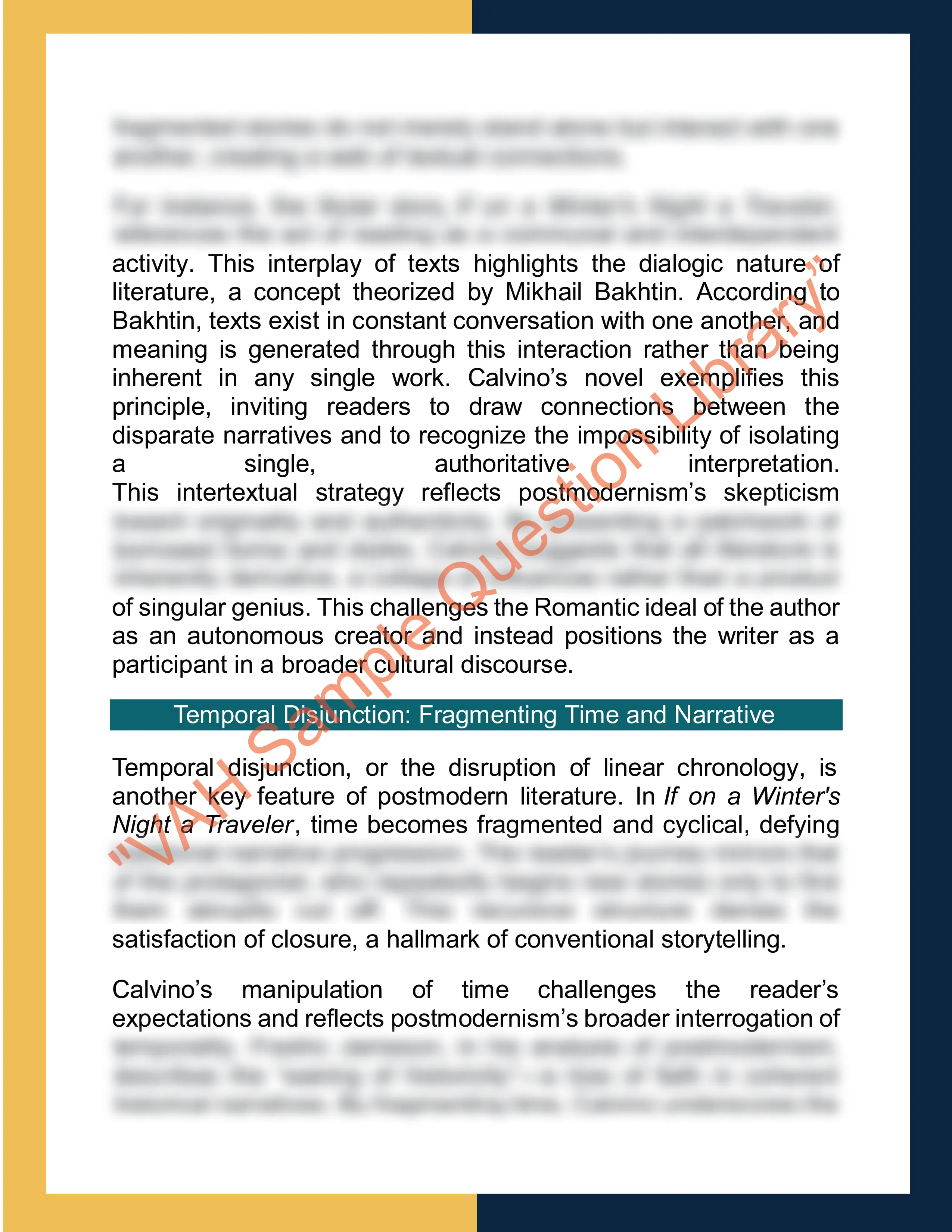 Assignment sample solution of ENG704 - Advanced Literary Studies 2